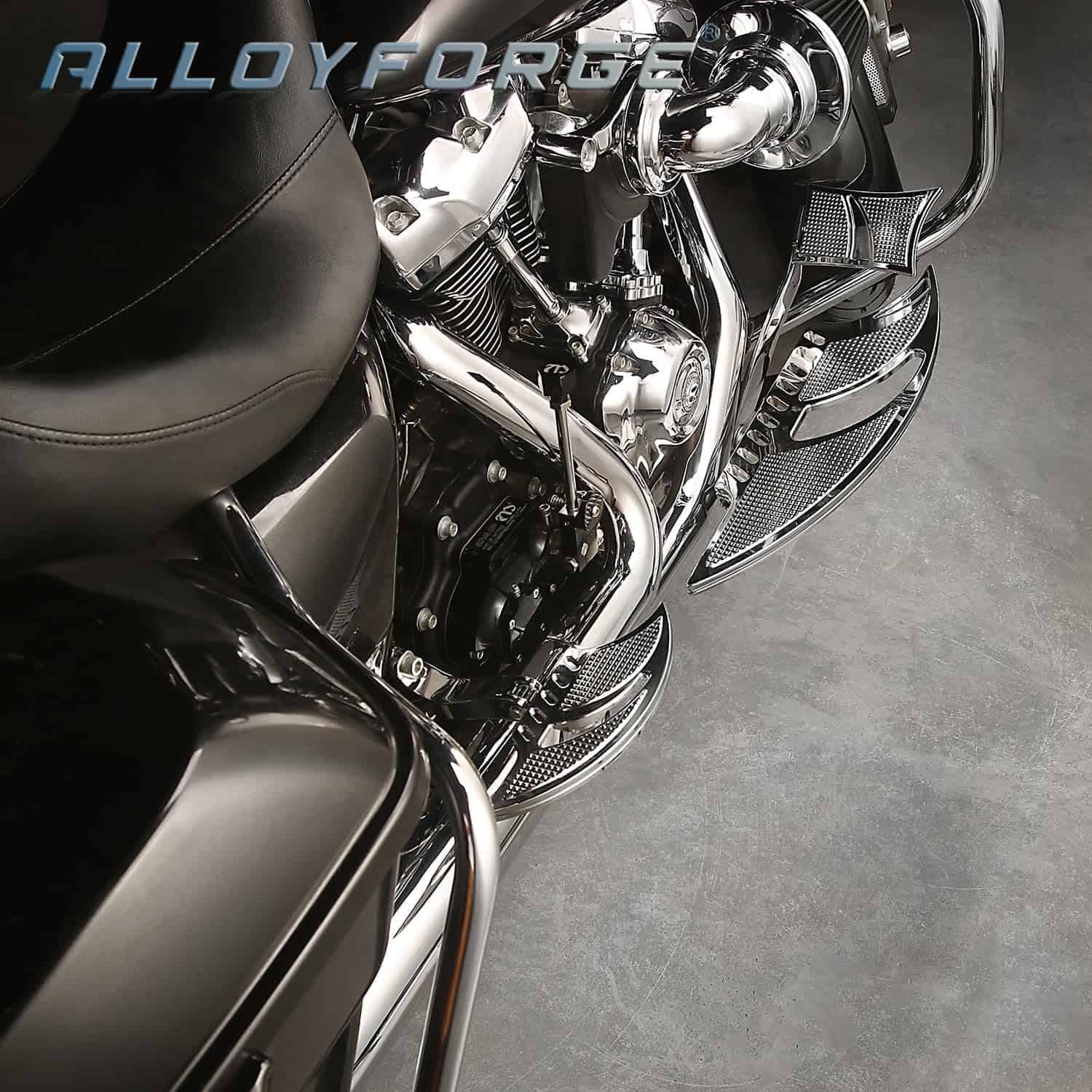 ALLOYFORGE Chrome Touring floorboards Street Glide FLHX Toe - Imagen 3