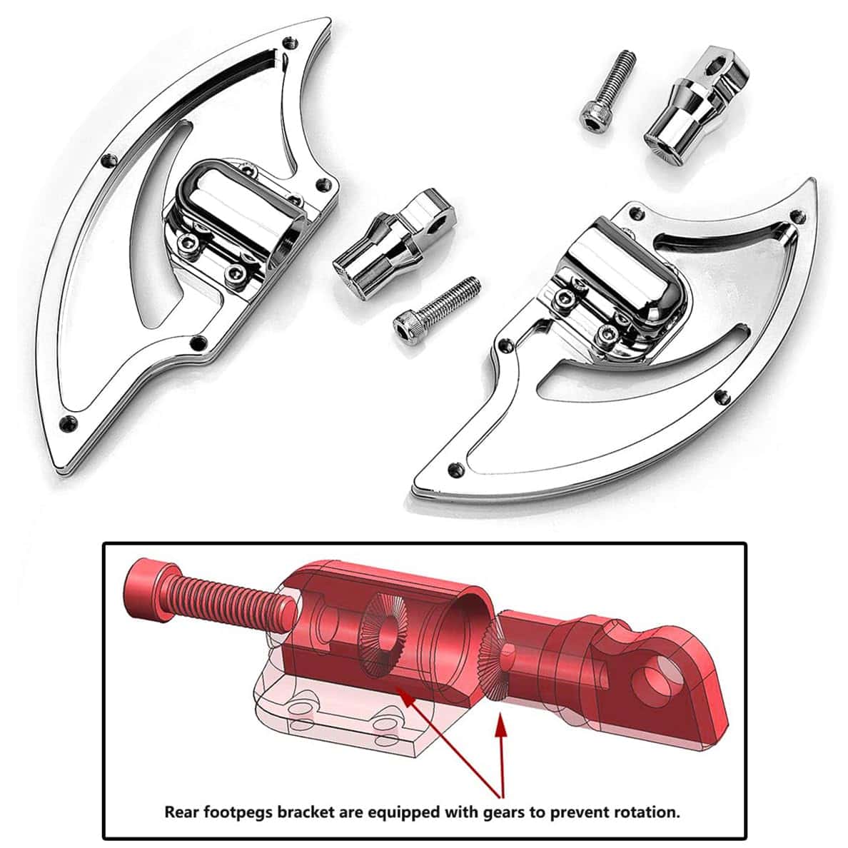 ALLOYFORGE Chrome Touring floorboards Street Glide FLHX Toe - Imagen 8