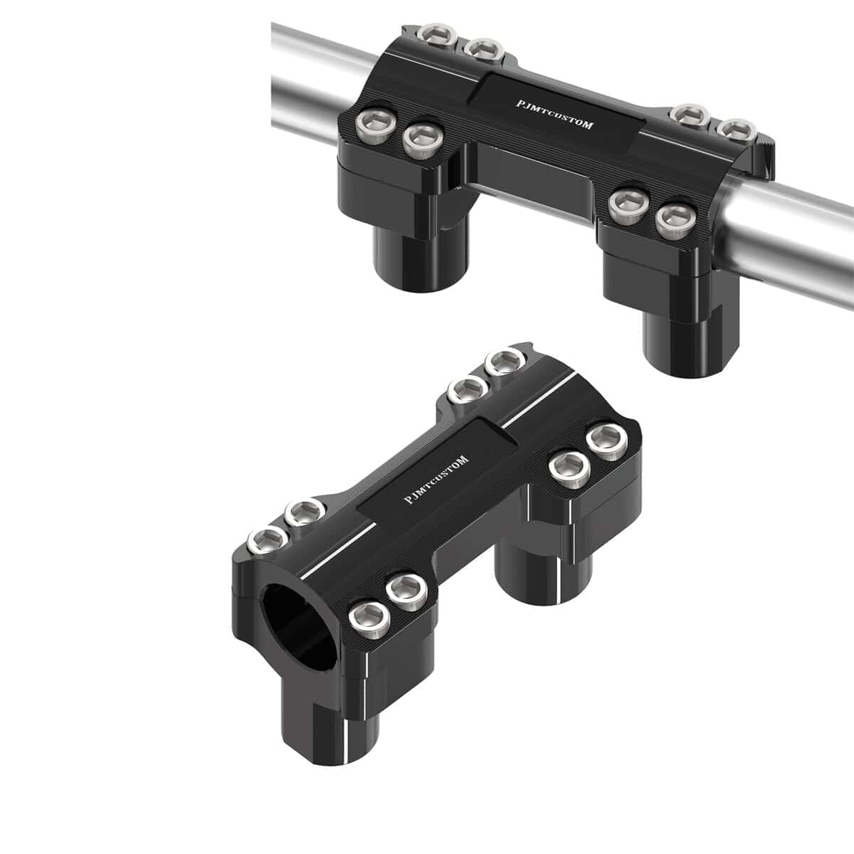 PJMTCUSTOM Elevadores de Manillar Negro de 2 1/2 pulgadas