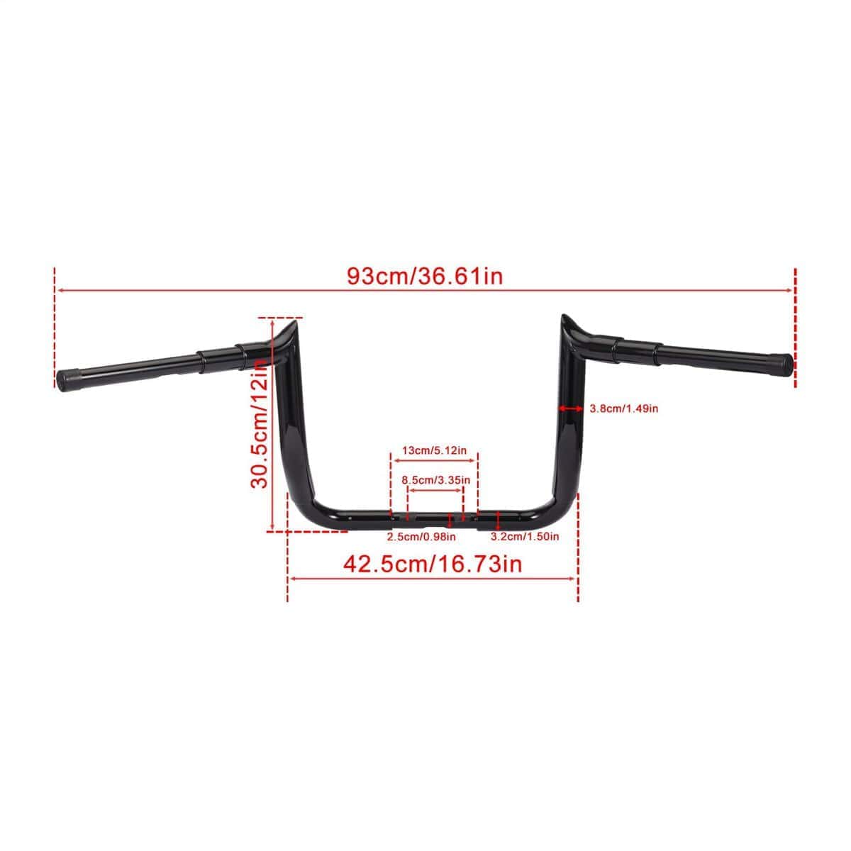 Manillares de 12" Ape Hangers Kiawnia 1 � Barra Meathook - Imagen 6