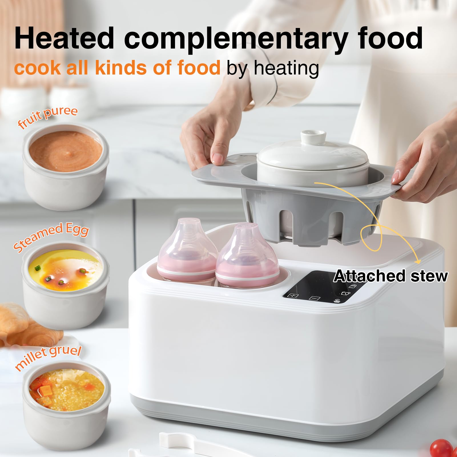 Calentador de biberones BRBLUERISE, 8 en 1, Rápido y - Imagen 3