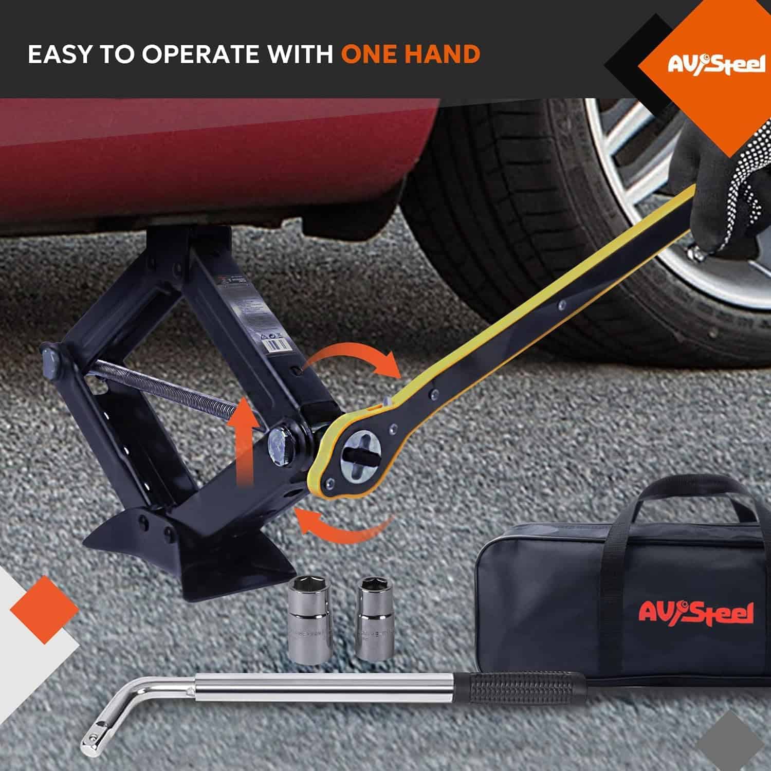 Gato de tijera AV Steel para coche 2 Toneladas (4409 - Imagen 5