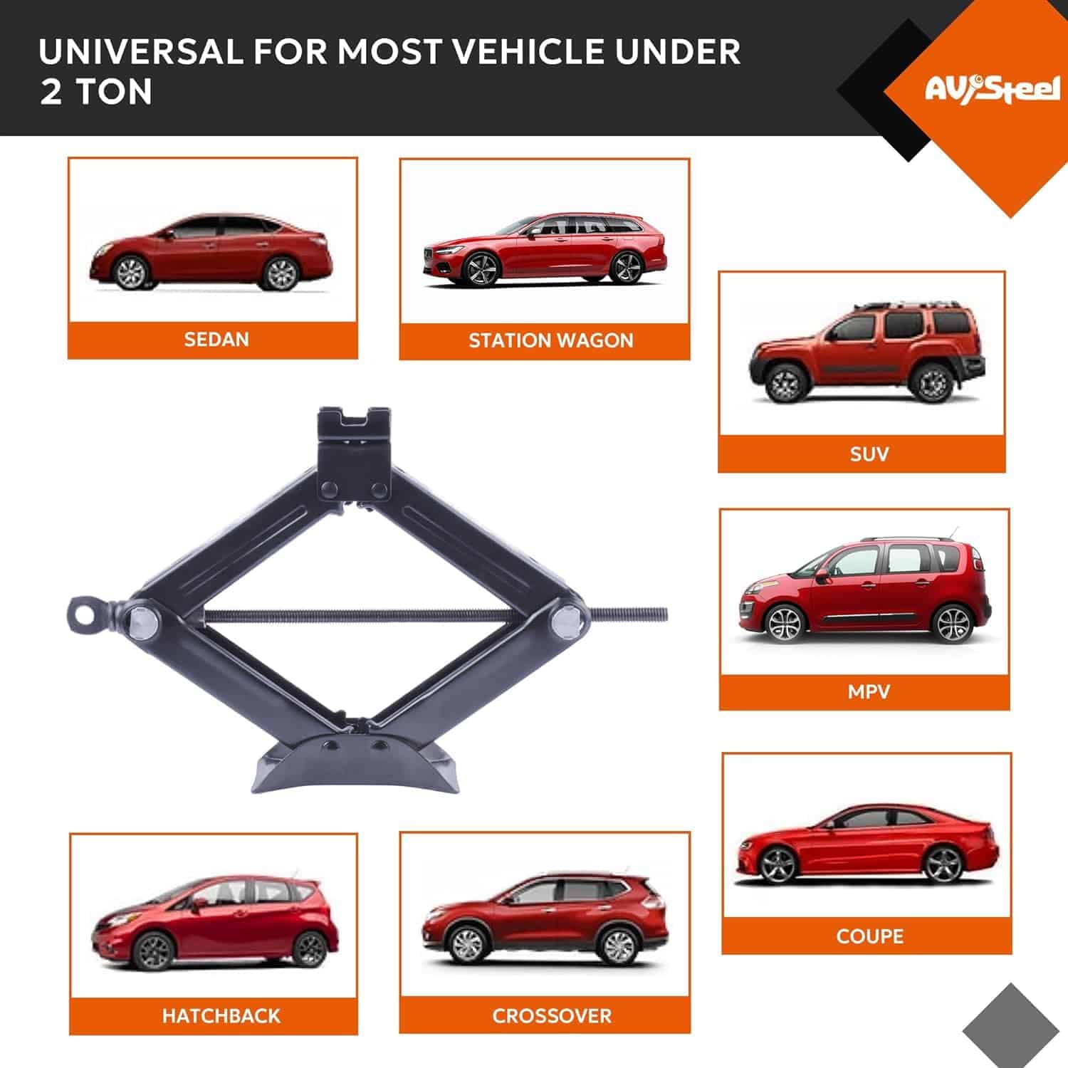 Gato de tijera AV Steel para coche 2 Toneladas (4409 - Imagen 7