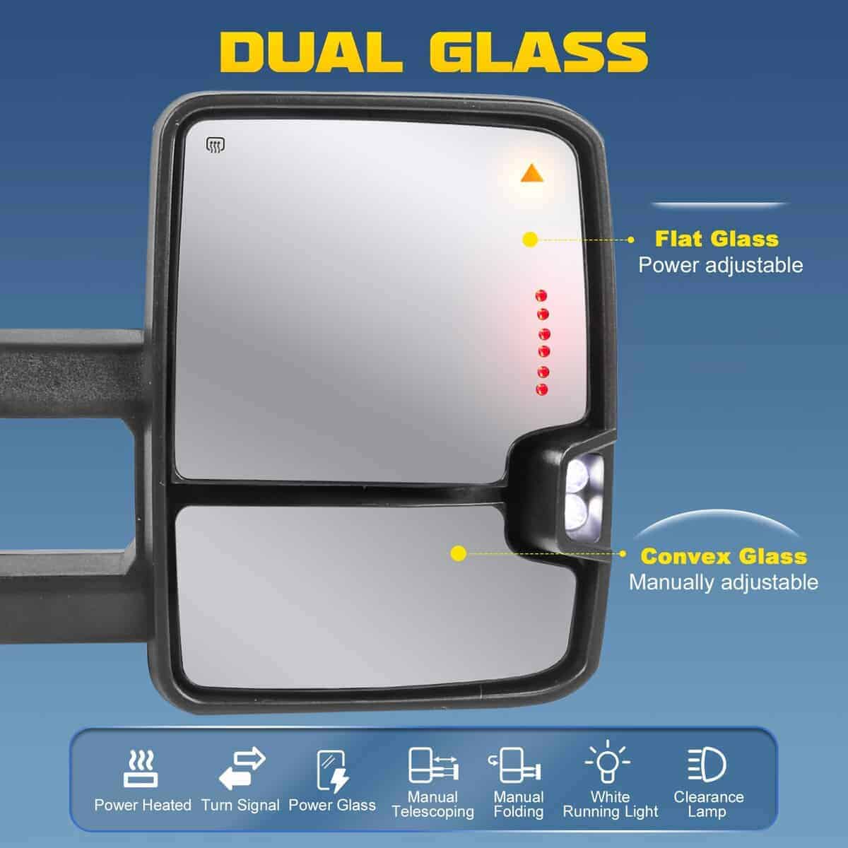 Espejos de Remolque AUTOSTARSHIP Power Heated Compatible - Imagen 3