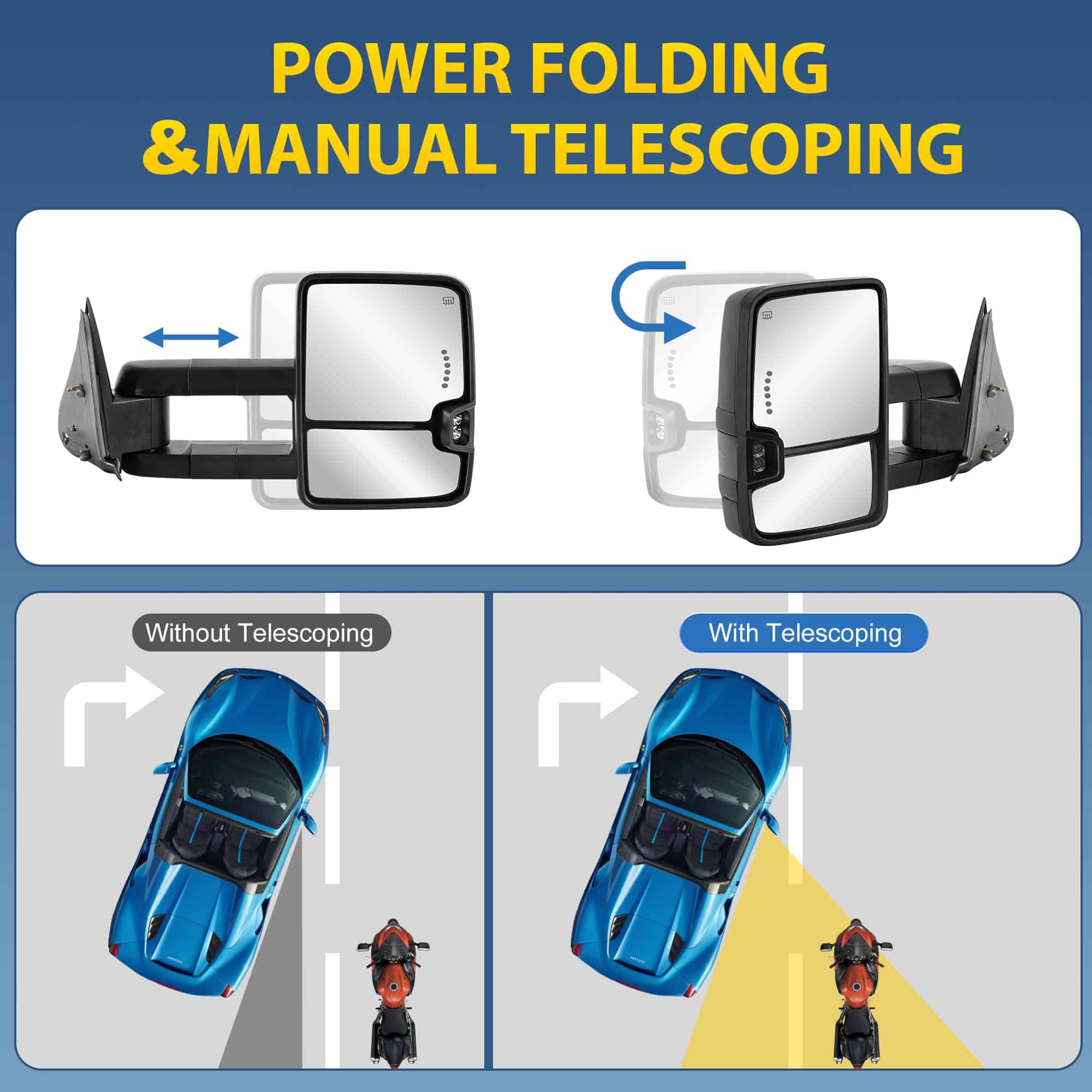 Espejos de Remolque Power Fold Power Folding Compatible - Imagen 3