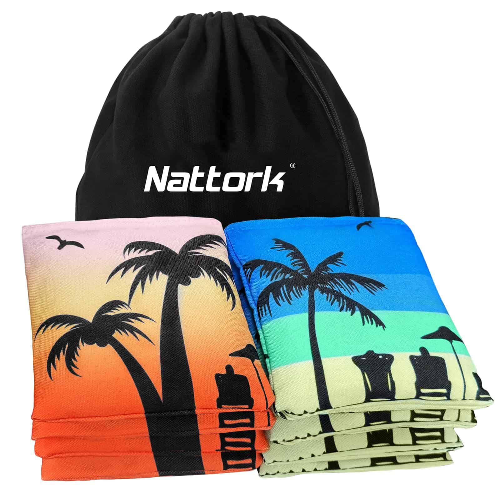 Juego de Bolsas de Maíz Nattork Set de 8 - -Árboles de Coco