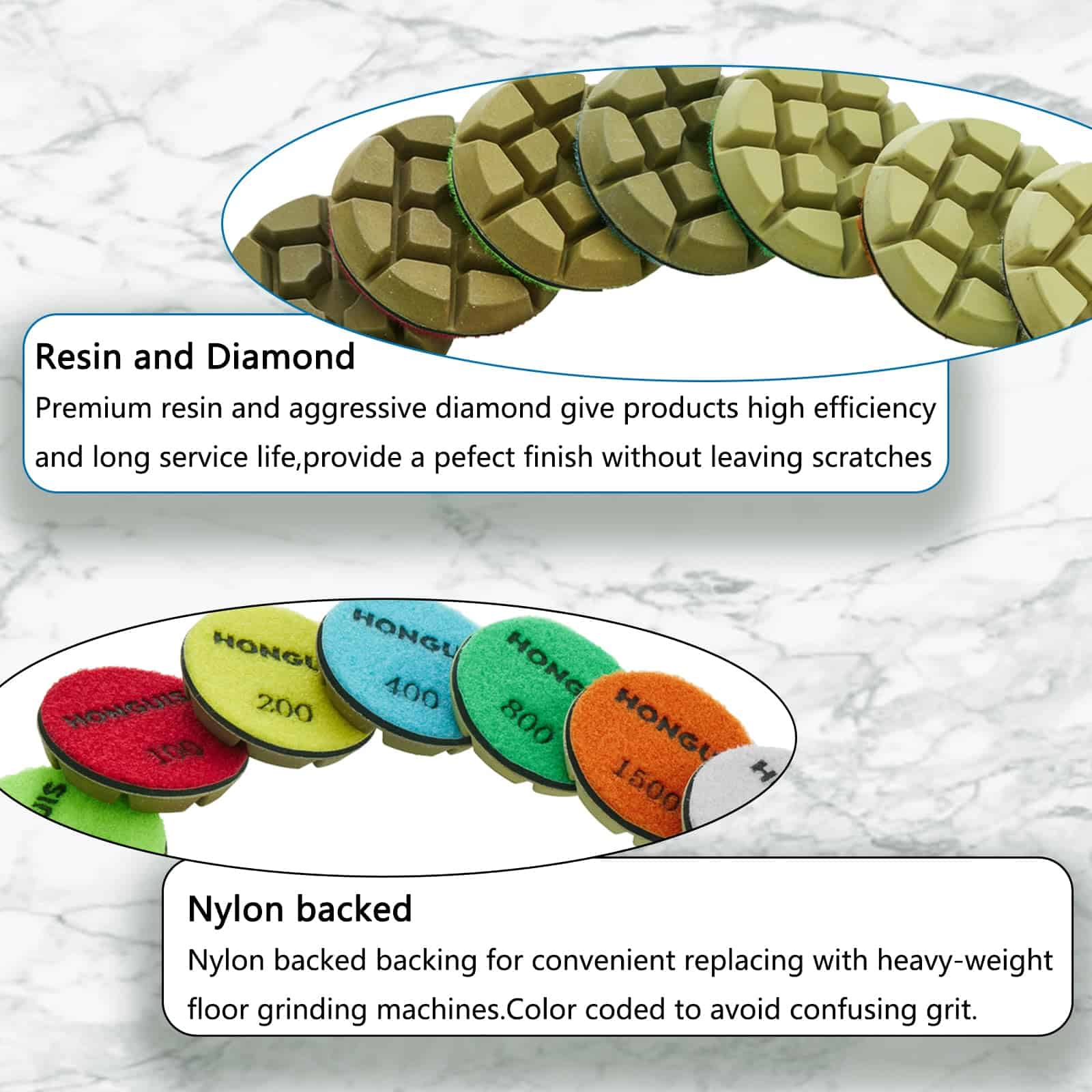Discos de lijado de diamante HONGUIS de 3 pulgadas * 10 mm, - Imagen 5