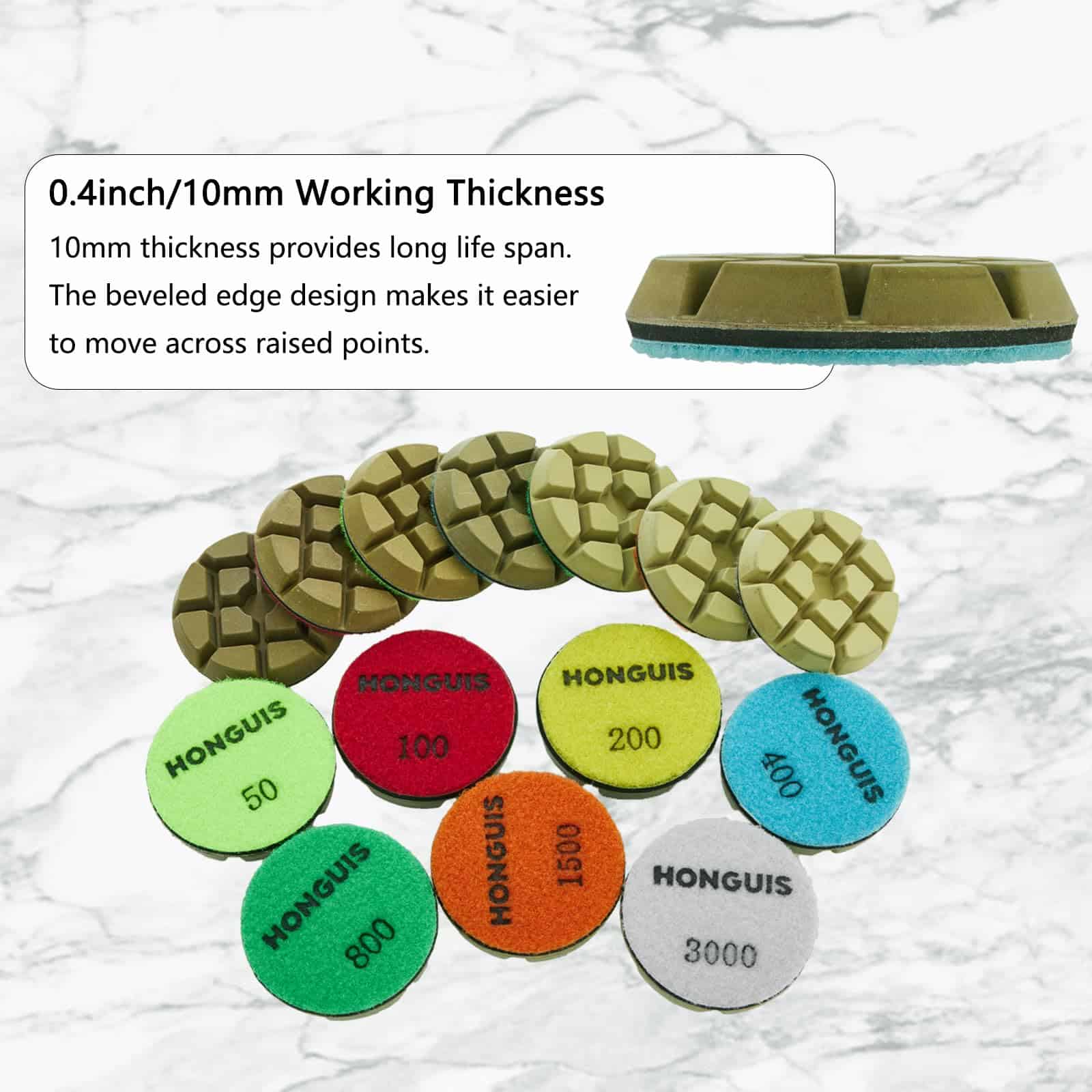 HONGUIS 3 pulgadas * 10 mm Almohadillas de Pulido de - Imagen 4