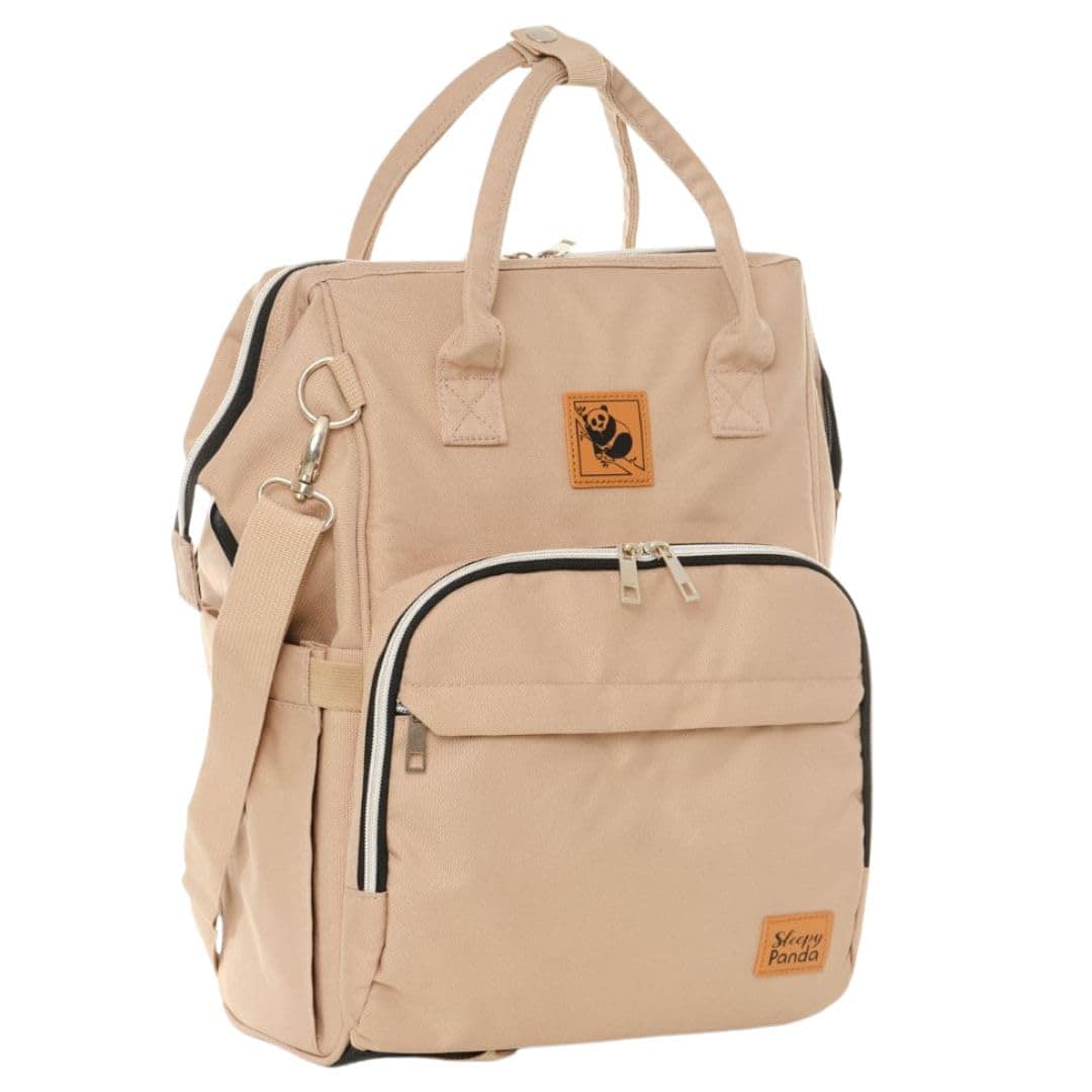 Mochila de pañales Sleepy Panda Everly con materiales