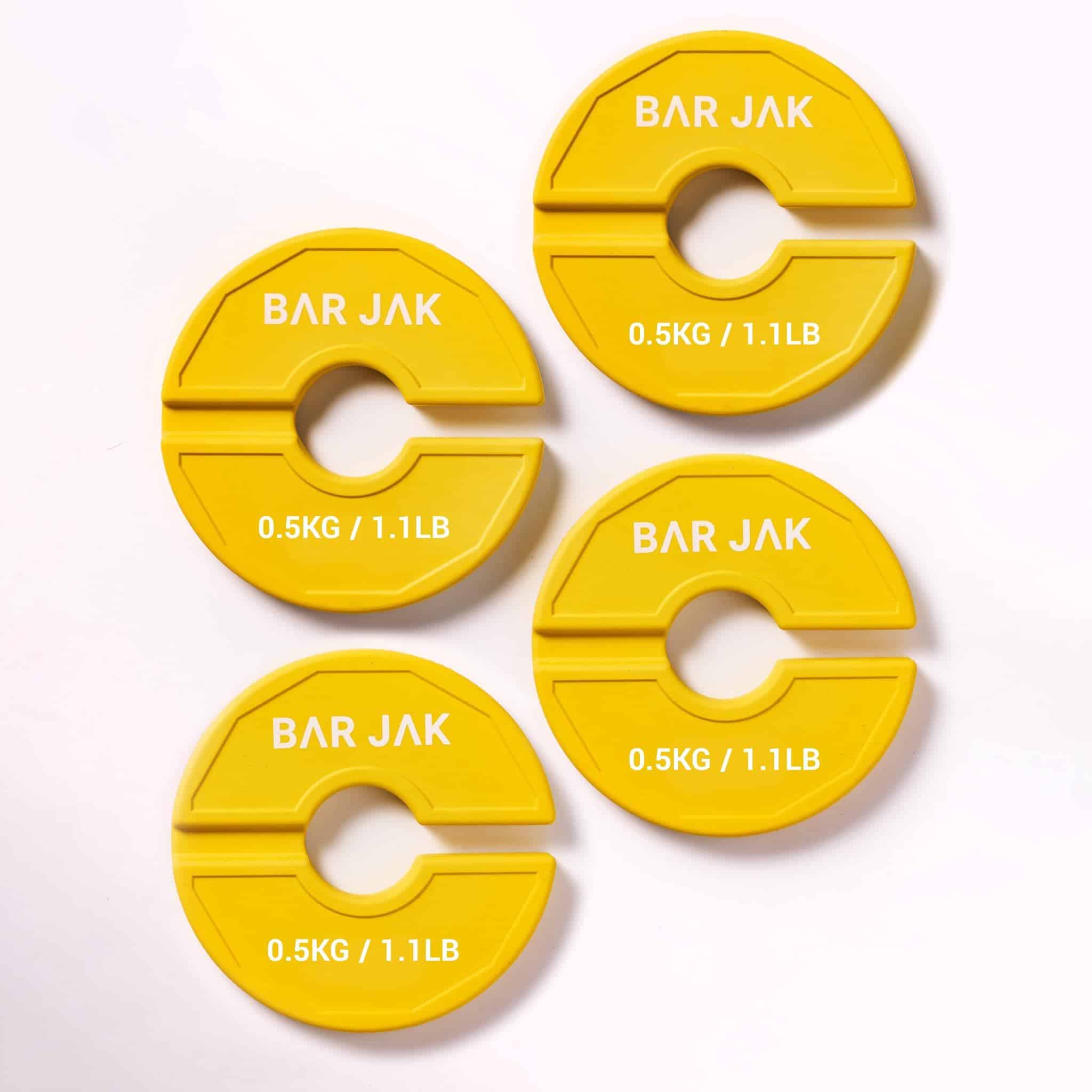 Placas Micro Bar Jak. Placa de peso de 0.5 KG, x4 piezas,