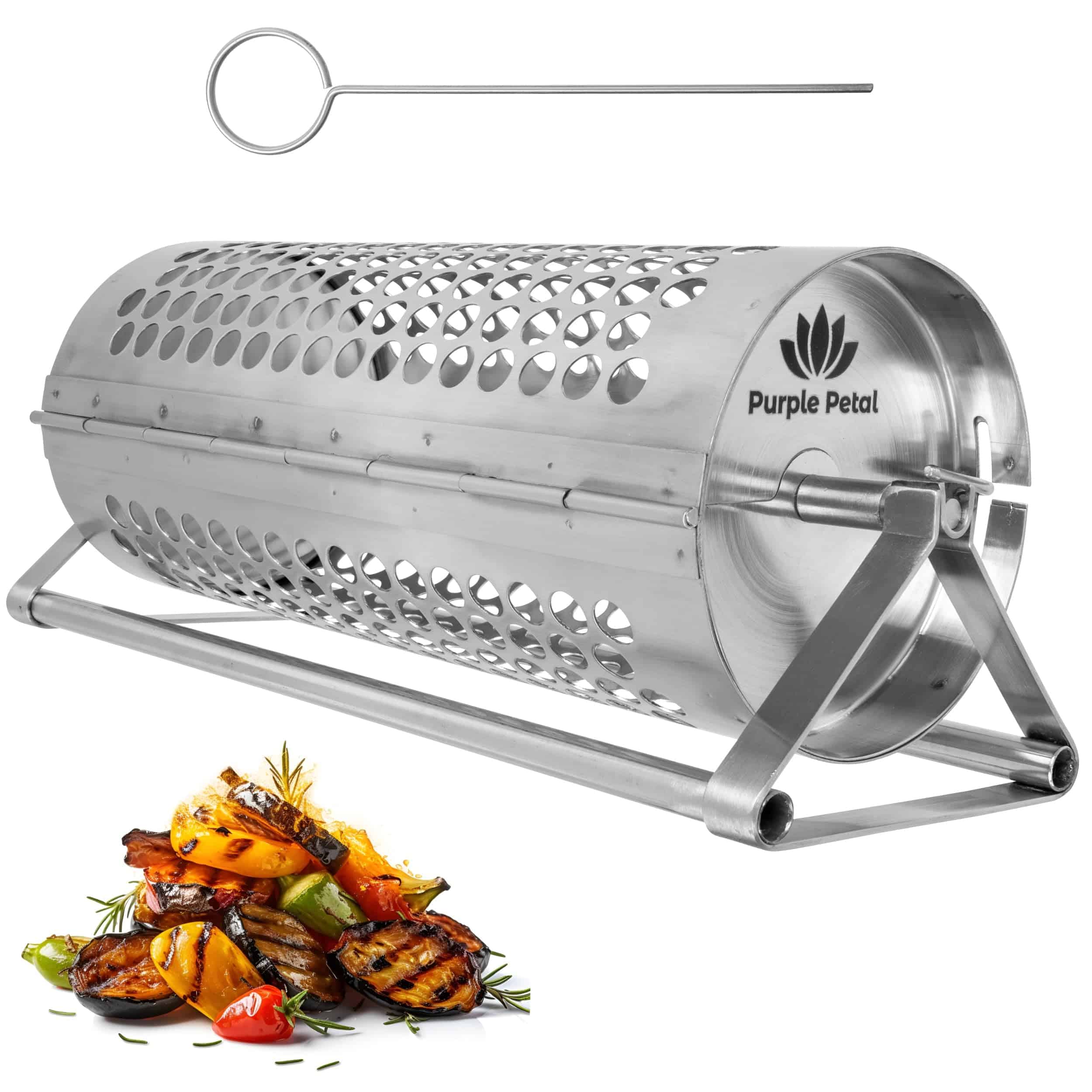 Cesta de Parrilla Rodante - Cesta de Parrilla para BBQ con