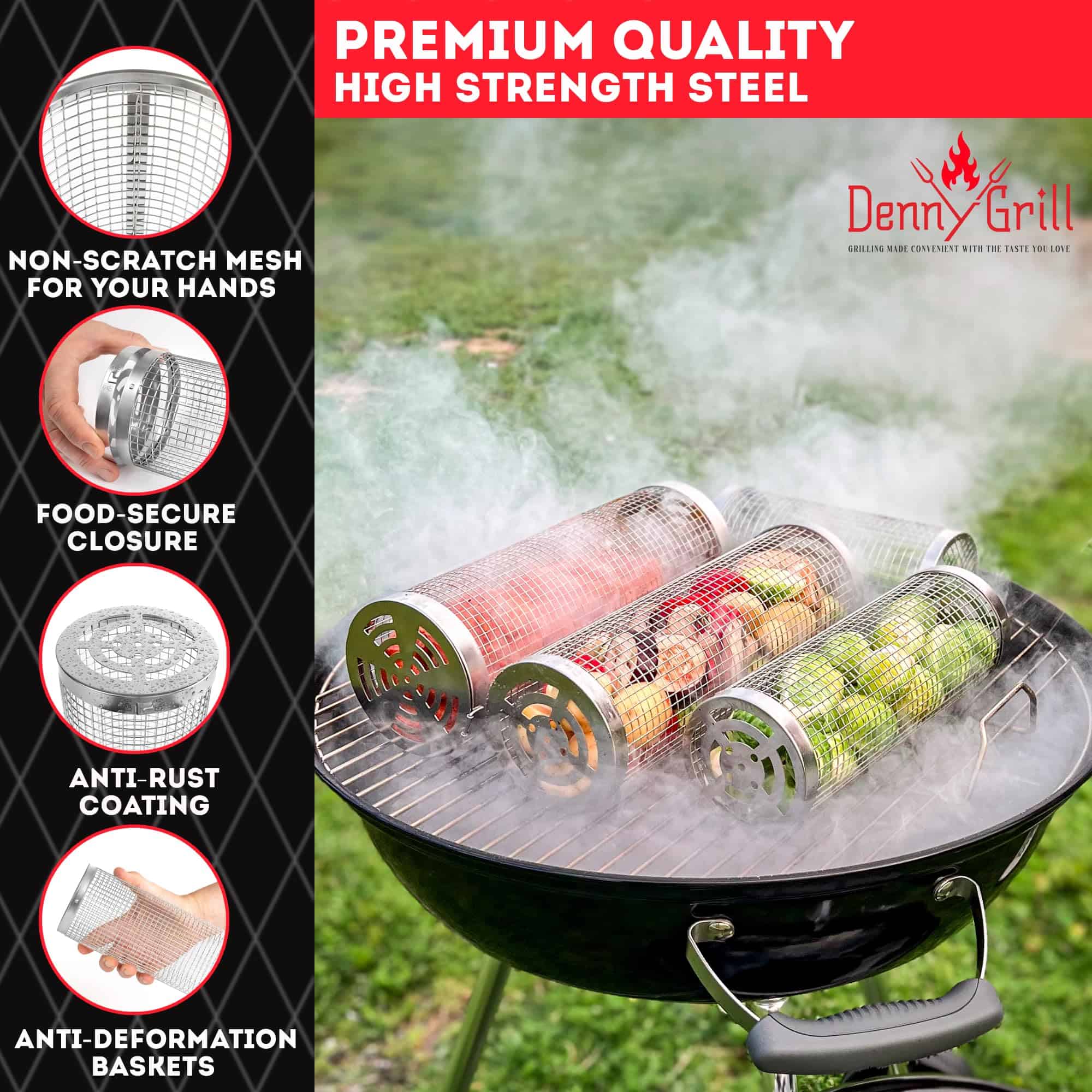 Canastas de Parrilla Denny para Exteriores (2PCS, 2024 - Imagen 4