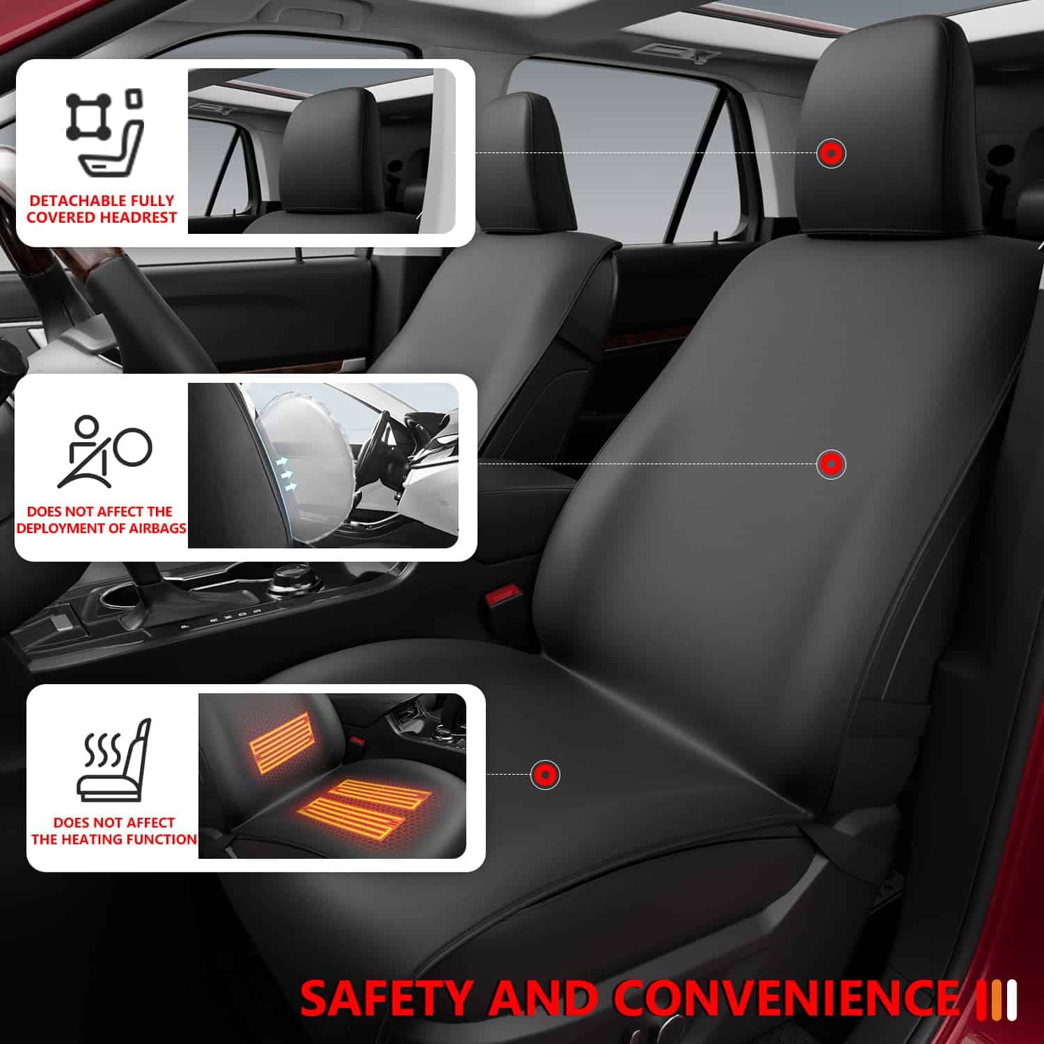 Funda de Asiento para Automóvil PTYYDS Compatible con Ford - Imagen 3