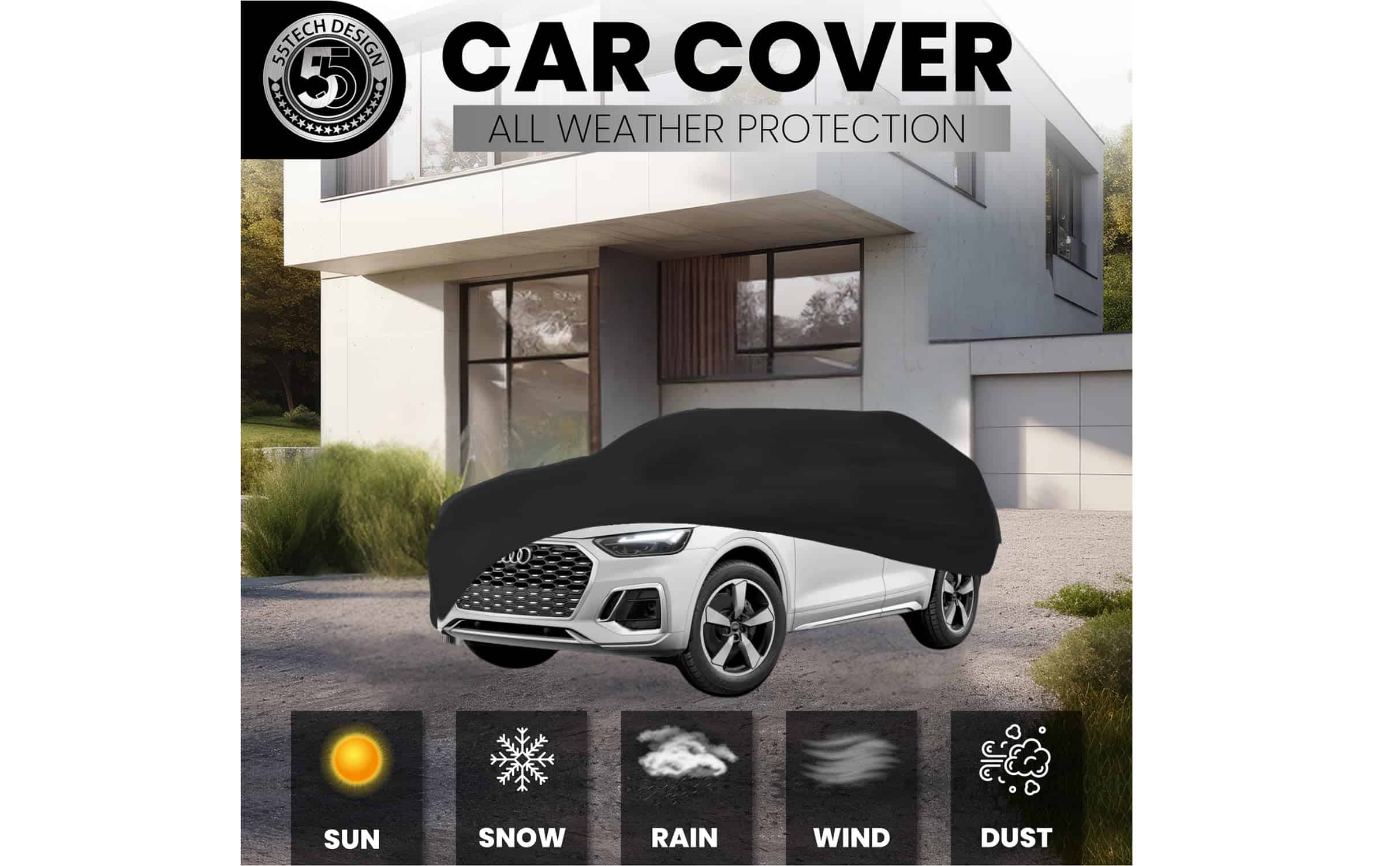 Cubierta de coche premium 55TECH para Audi A6 al aire libre - Imagen 4