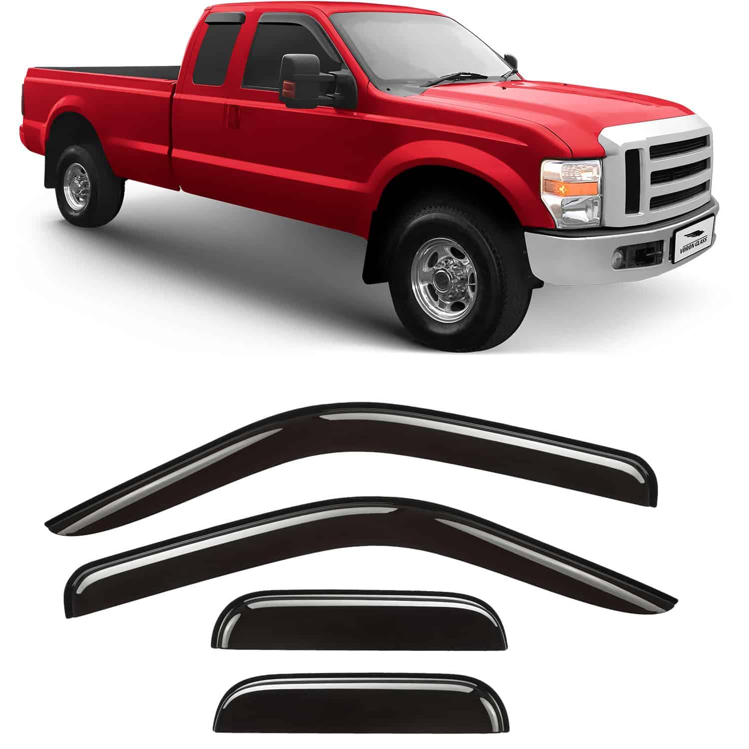 Voron Glass deflectores de lluvia extra -Negro