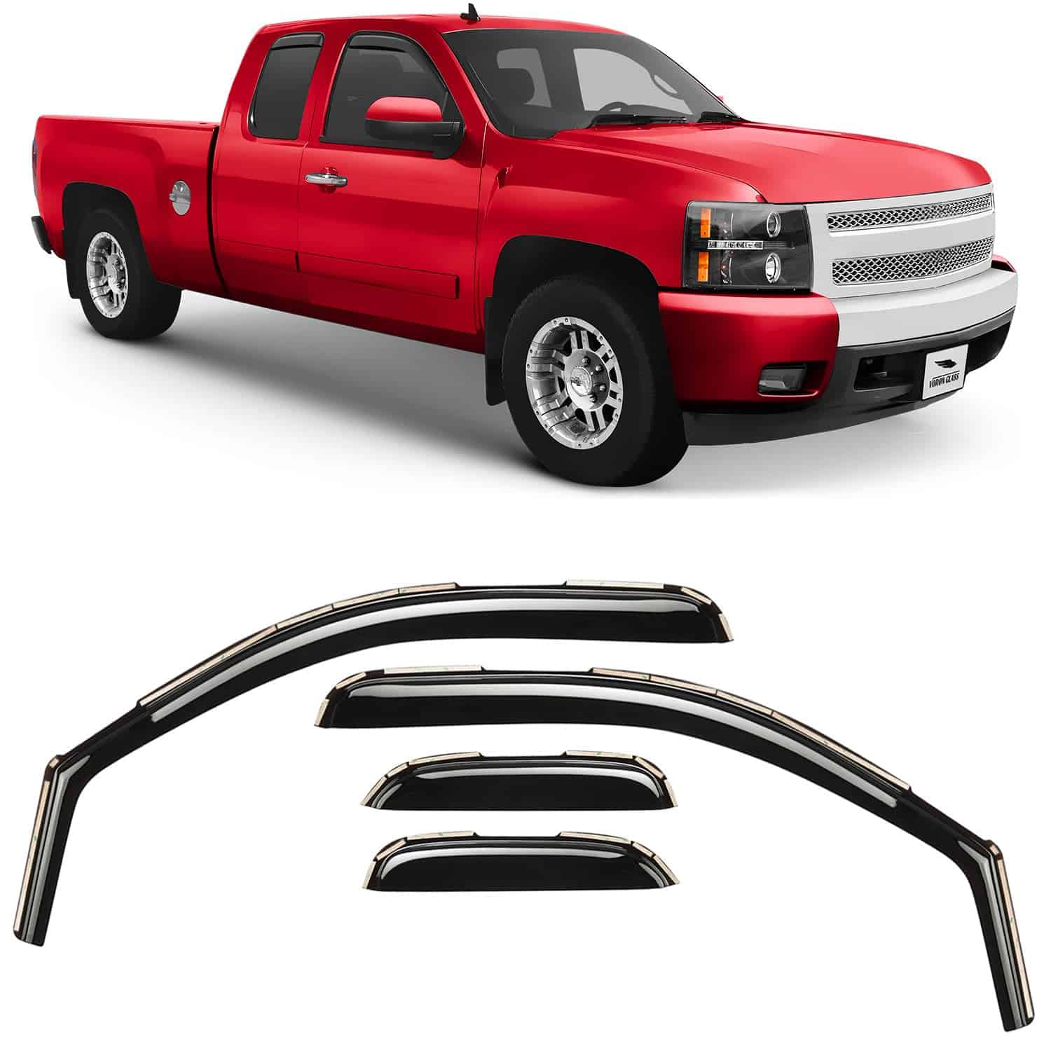 Voron Glass Juegos de deflectores de lluvia extra duraderos