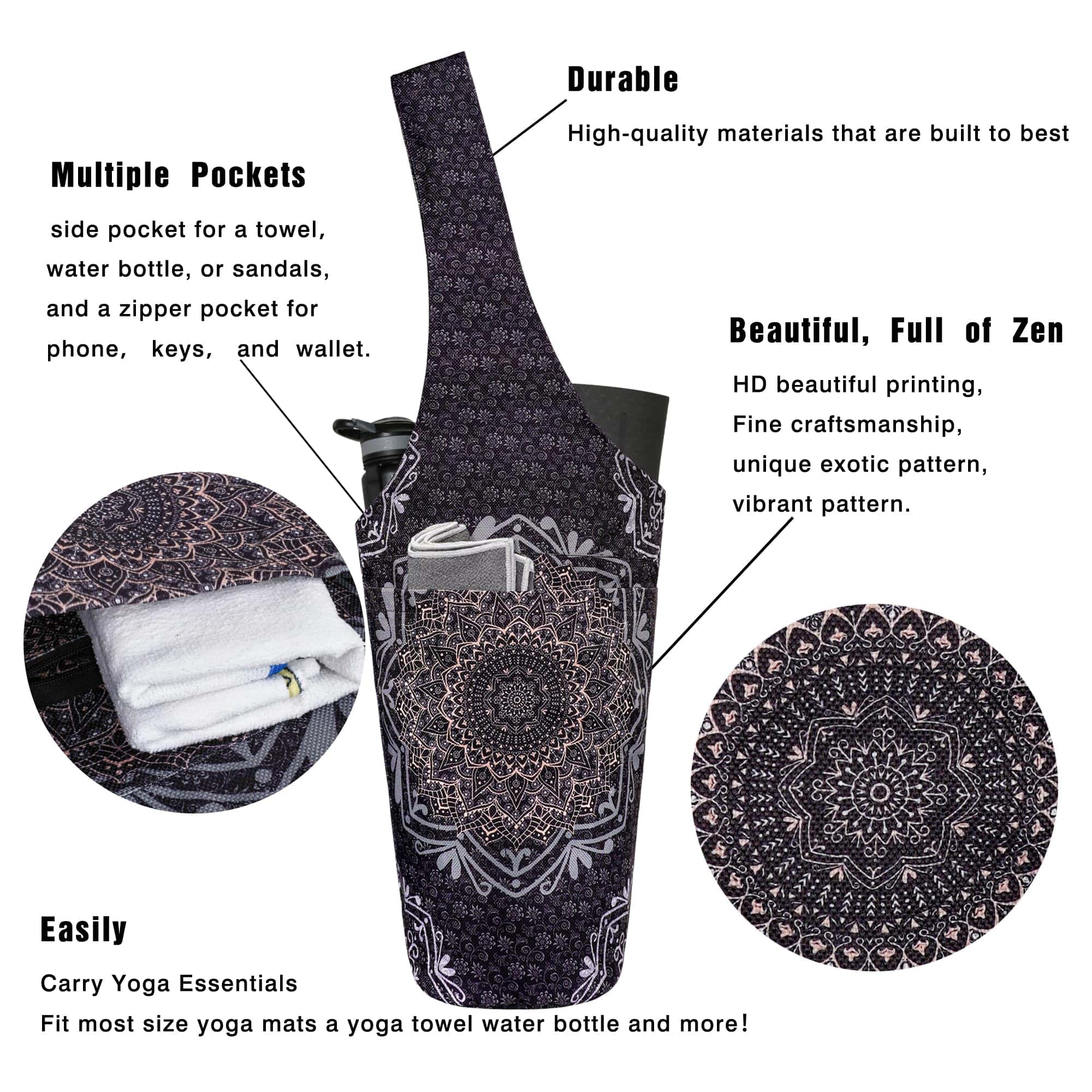 Bolsa para Tapete de Yoga - Tote Largo con Bolsillos - - Imagen 3