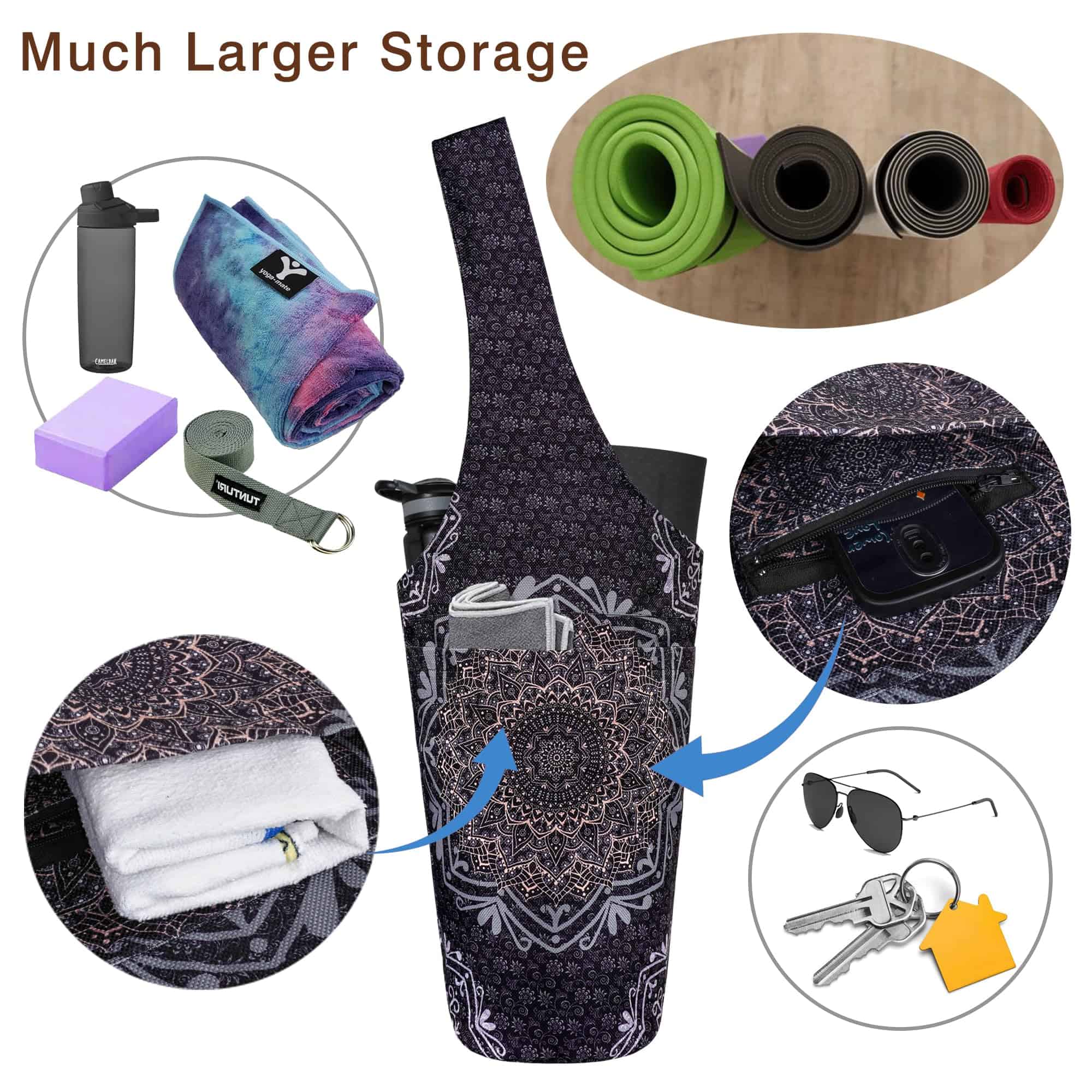 Bolsa para Tapete de Yoga - Tote Largo con Bolsillos - - Imagen 7