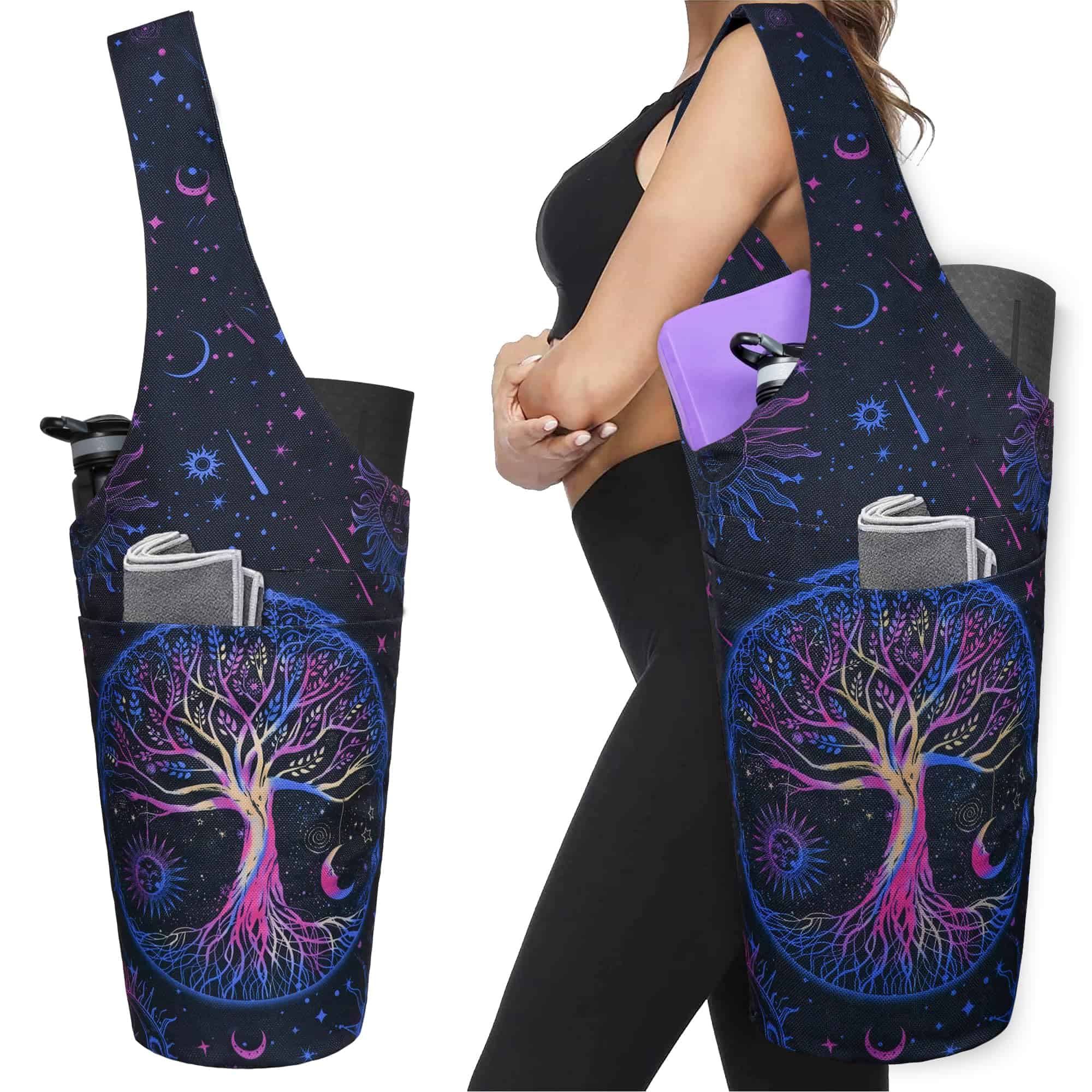 Bolso para Tapete de Yoga - Bolso Largo con Bolsillos para