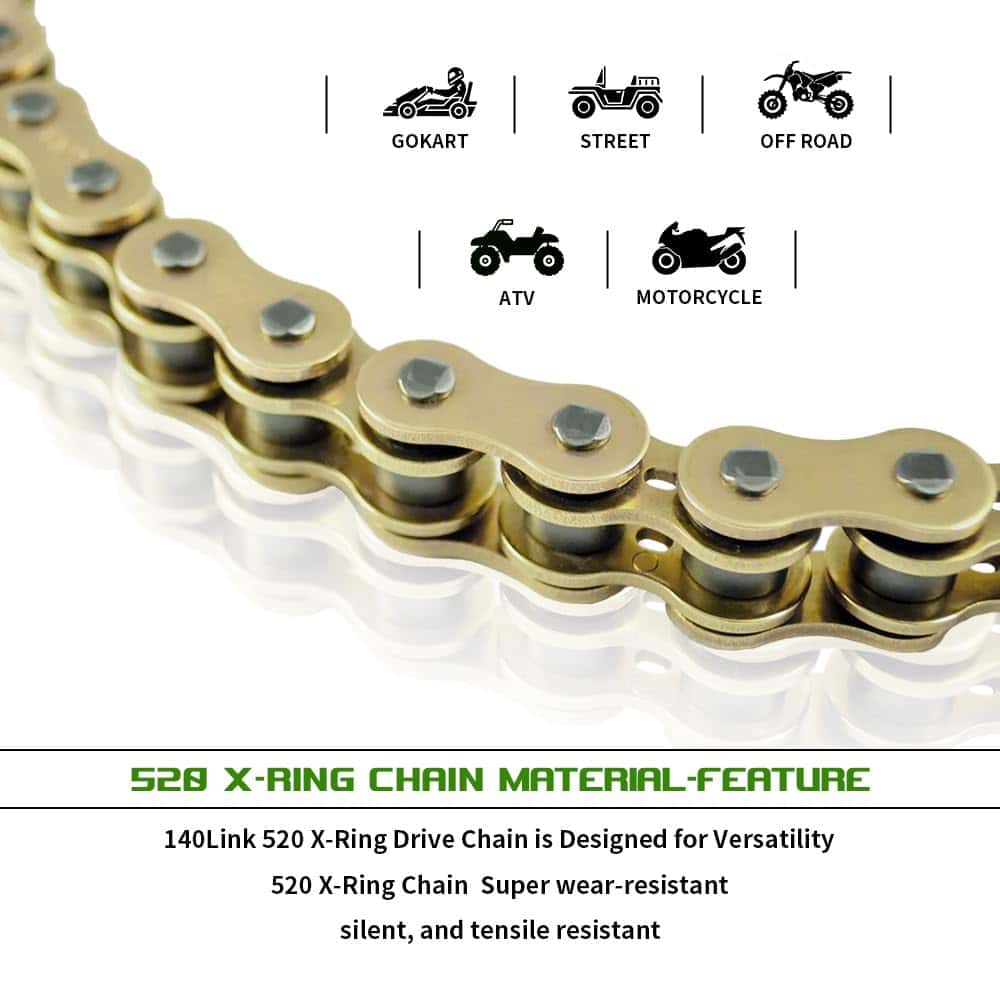 Cadena de Anillo en X Dorada 520 - 140 Eslabones - - Imagen 4