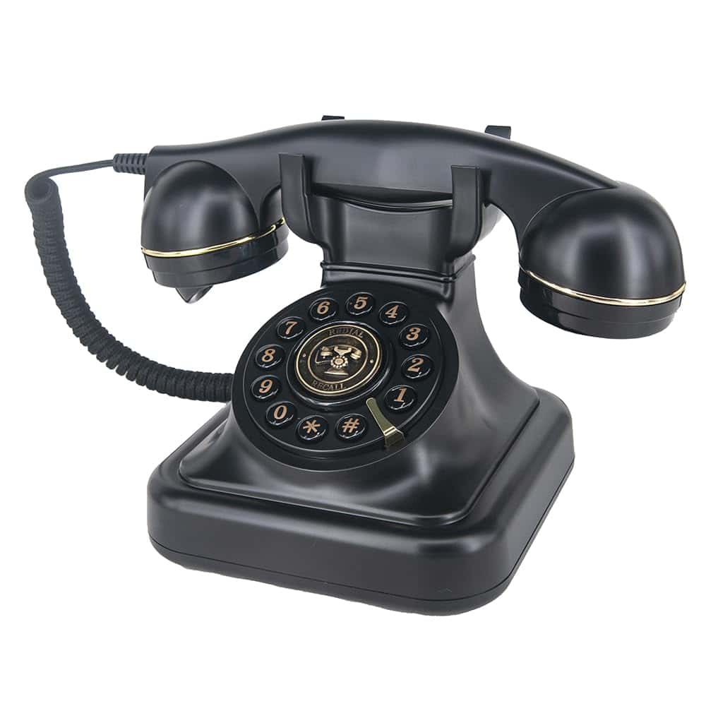 Teléfono vintage GHYTMTHOT, un teléfono vintage negro con