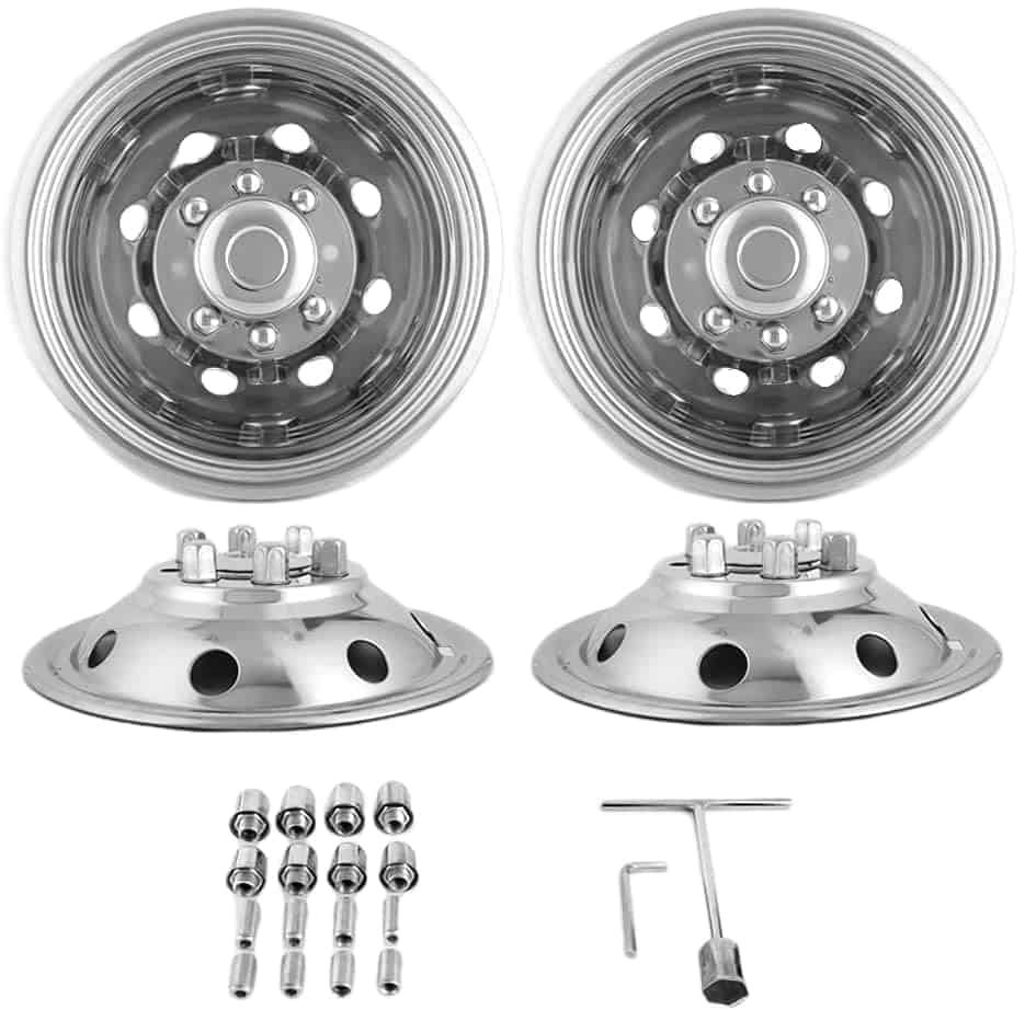 BOOGADEE 4pcs 16" Simuladores de Rueda Dobles de Acero