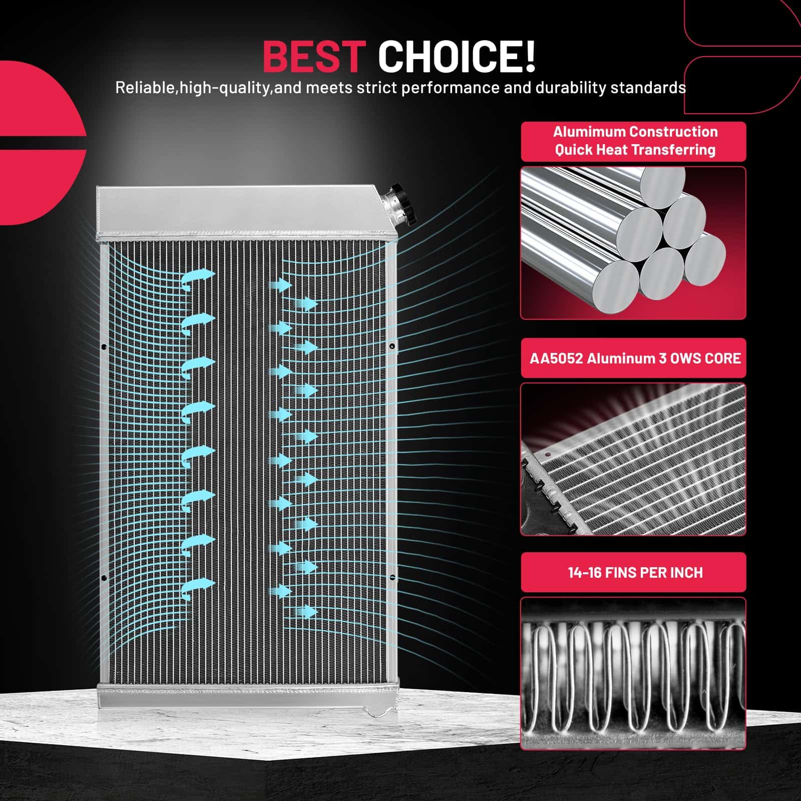 Radiador de Aluminio de 3 Filas-52MM CU162 Compatible con - Imagen 7