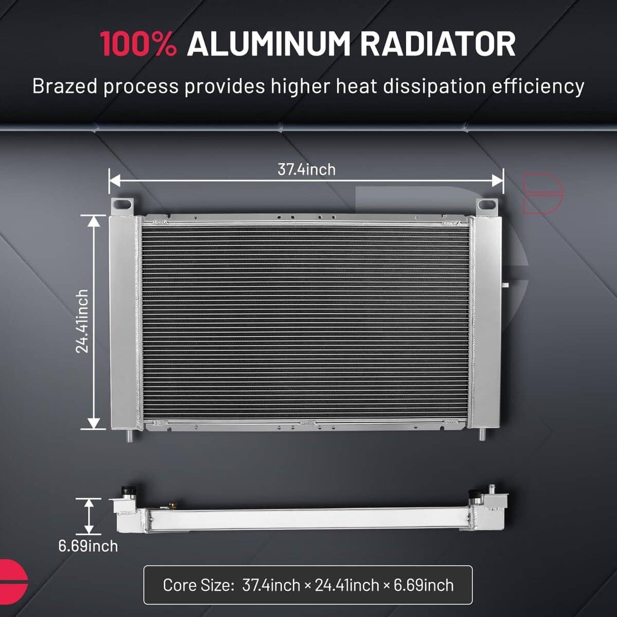 Radiador de Aluminio BDFHYK 2 Filas-40MM RA-SILVERADO99-2 - Imagen 4