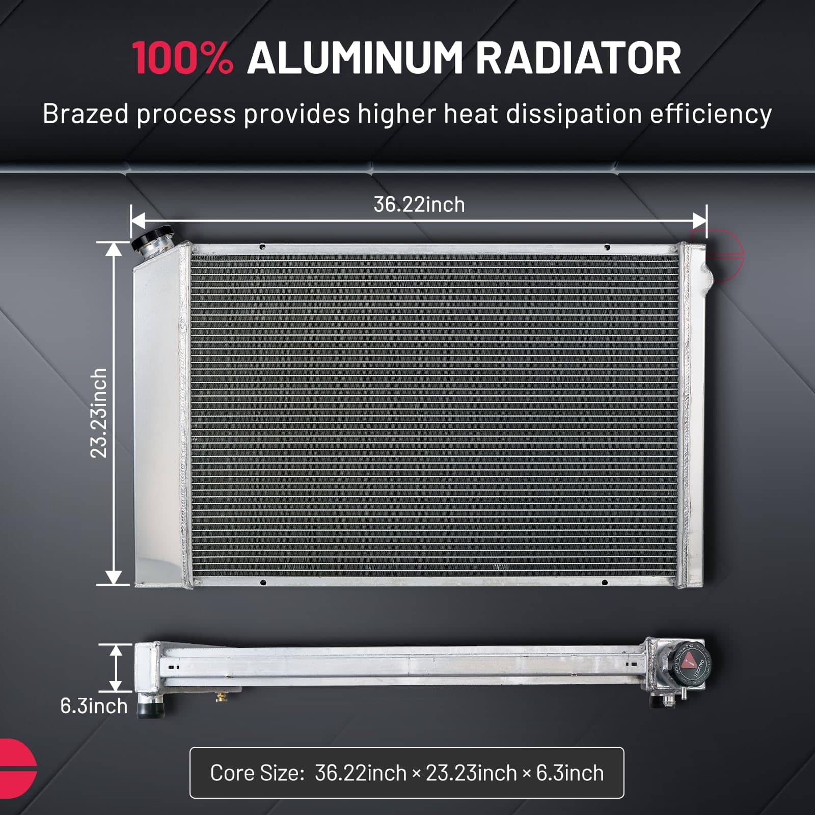 Radiador de Aluminio BDFHYK 3 Filas-56mm Compatible con - Imagen 4