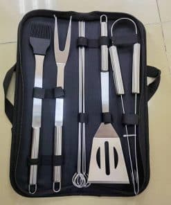 Juego de herramientas de barbacoa de -Plata