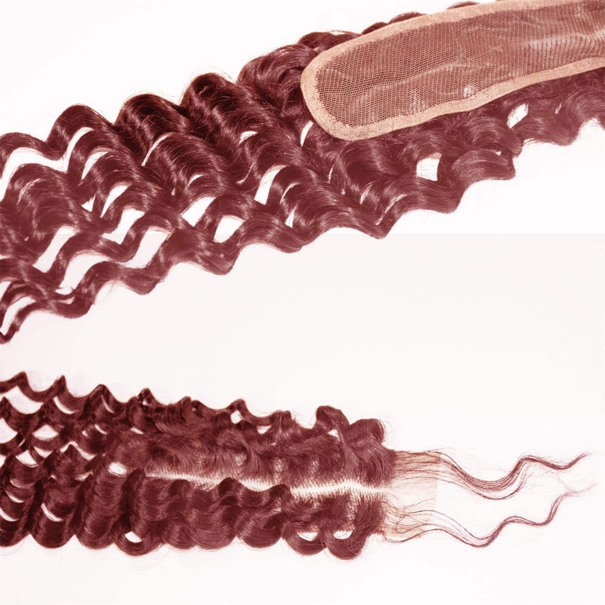 Cierre de Encaje 2x6 Onda Profunda 99J Borgoña Brasileña - Imagen 7