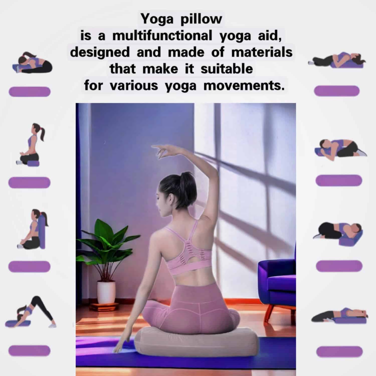 Almohada cilíndrica de yoga NGT New Guide Steps para - Imagen 6
