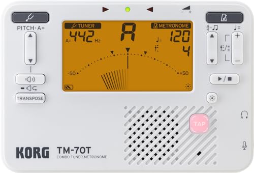 Afinador y metrónomo Korg TM-70T con modo -Blanco