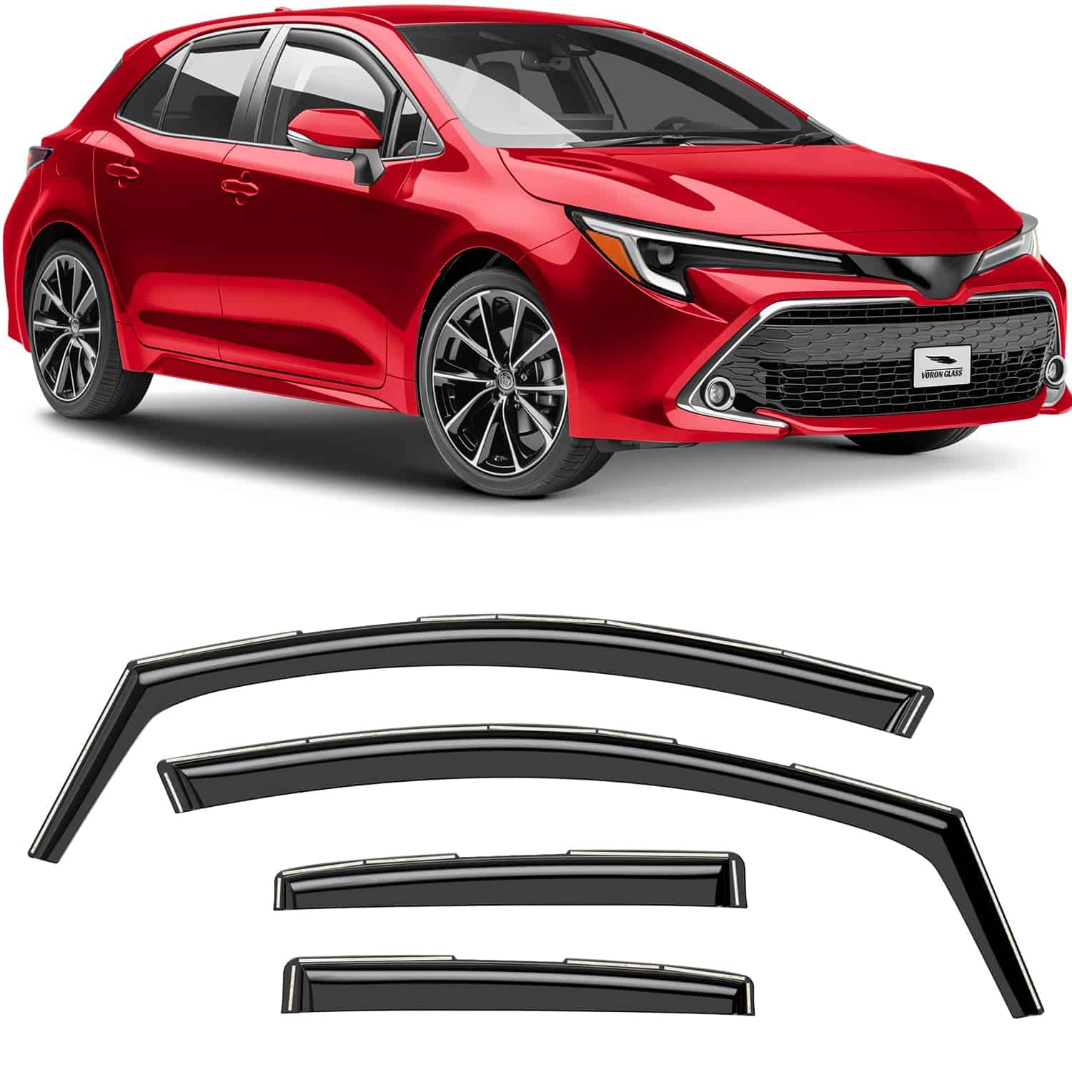 Voron Glass Deflectores de Lluvia Extra -Negro