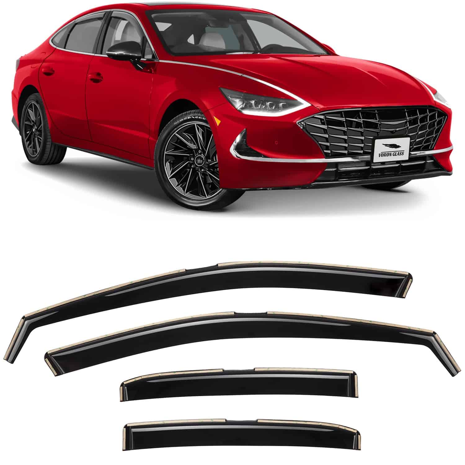 Voron Glass Deflectores de Lluvia Extra -Negro