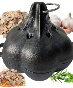 BOLVOUD Cast Iron Smoker Roaster & Garlic Roster Baker,