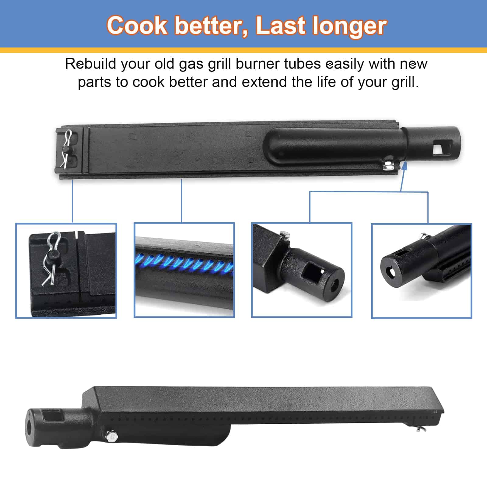 Tubo de quemador de hierro fundido de 15 13/16 pulgadas - Imagen 6