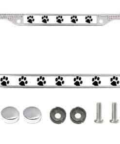 Marco de Placa de Licencia con Huellas de Patas de Perro