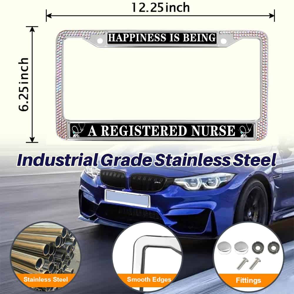 Portaplacas Diamante Happiness is Being a RN de Zuanpaipai - Imagen 3