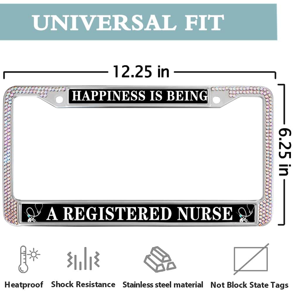 Portaplacas Diamante Happiness is Being a RN de Zuanpaipai - Imagen 4