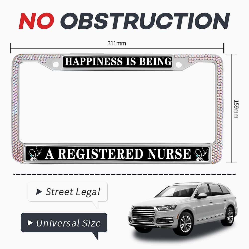 Portaplacas Diamante Happiness is Being a RN de Zuanpaipai - Imagen 6