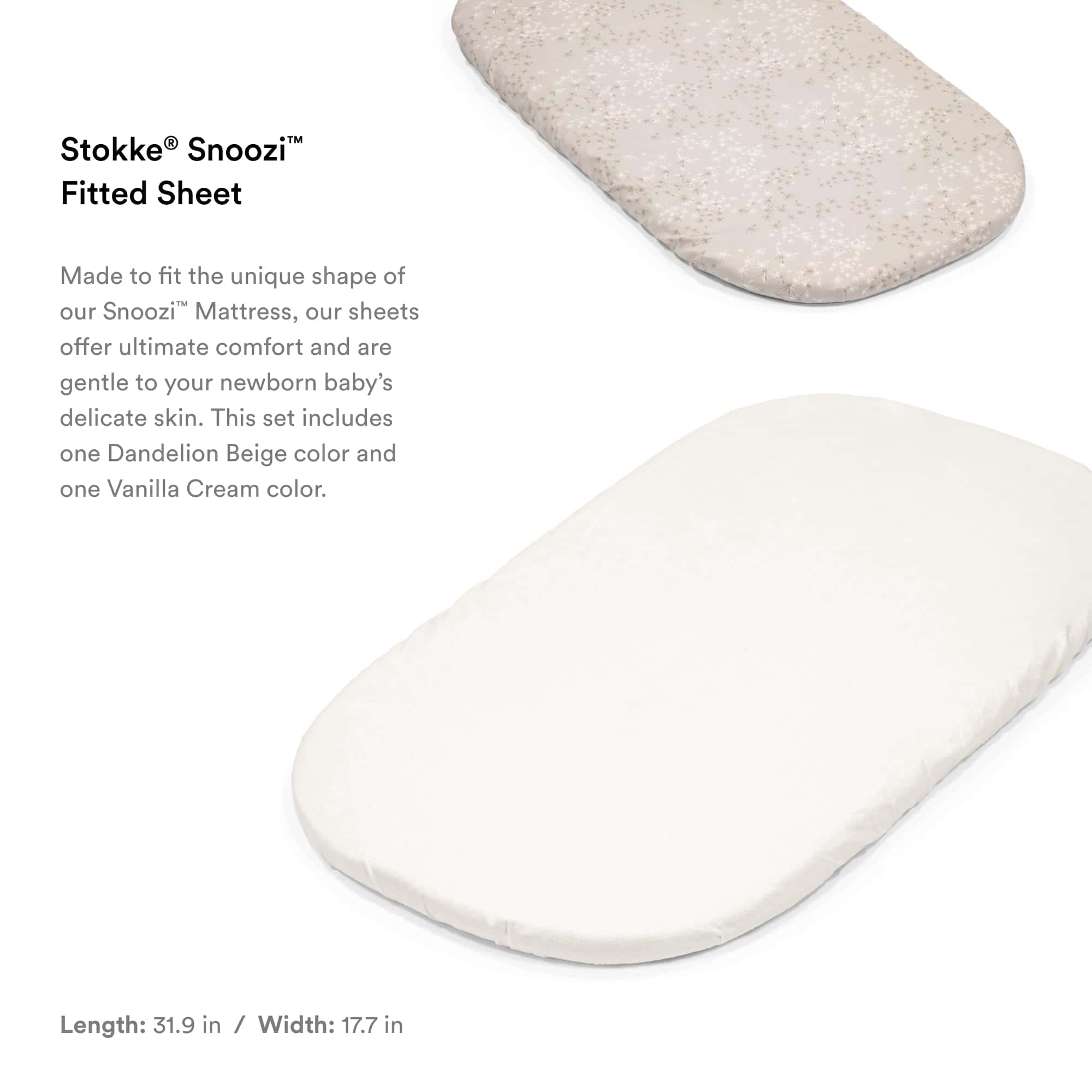 Sábanas Ajustadas Stokke Snoozi - Incluye 1 Dandelion Beige - Imagen 4