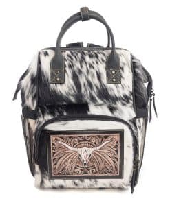 Bolso de pañales Myra para mujer - Mochila de lona y cuero