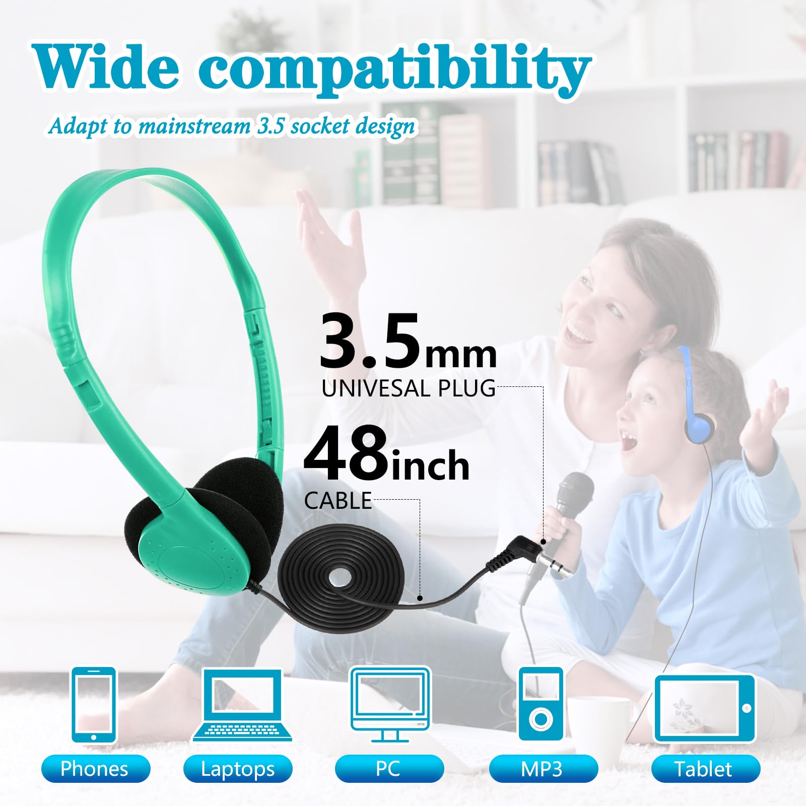 15 Pack de Audífonos para Niños YFSFQS para Escuela, - Imagen 7