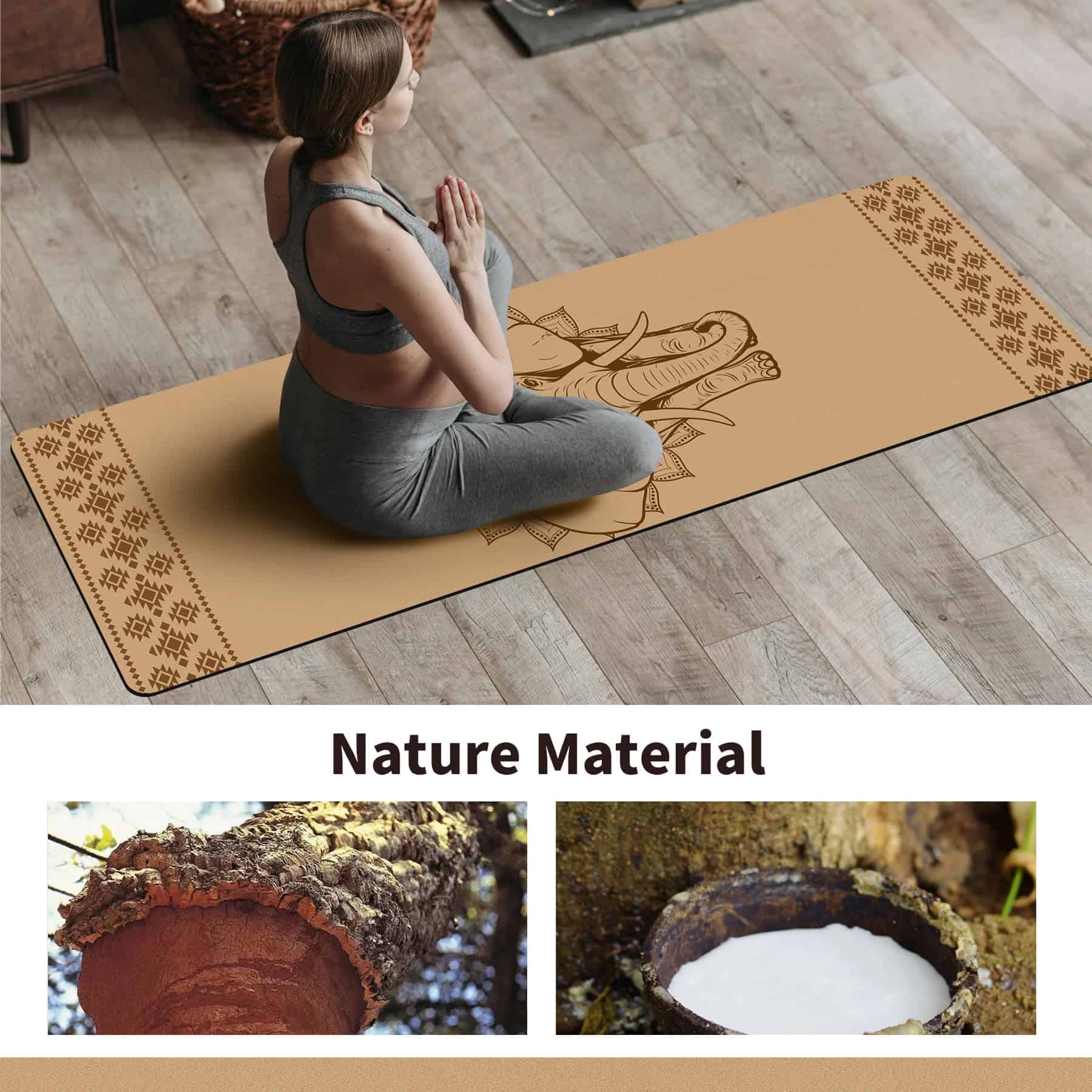 Tapete de Yoga de Corcho Premium IKULE Antideslizante - Imagen 6