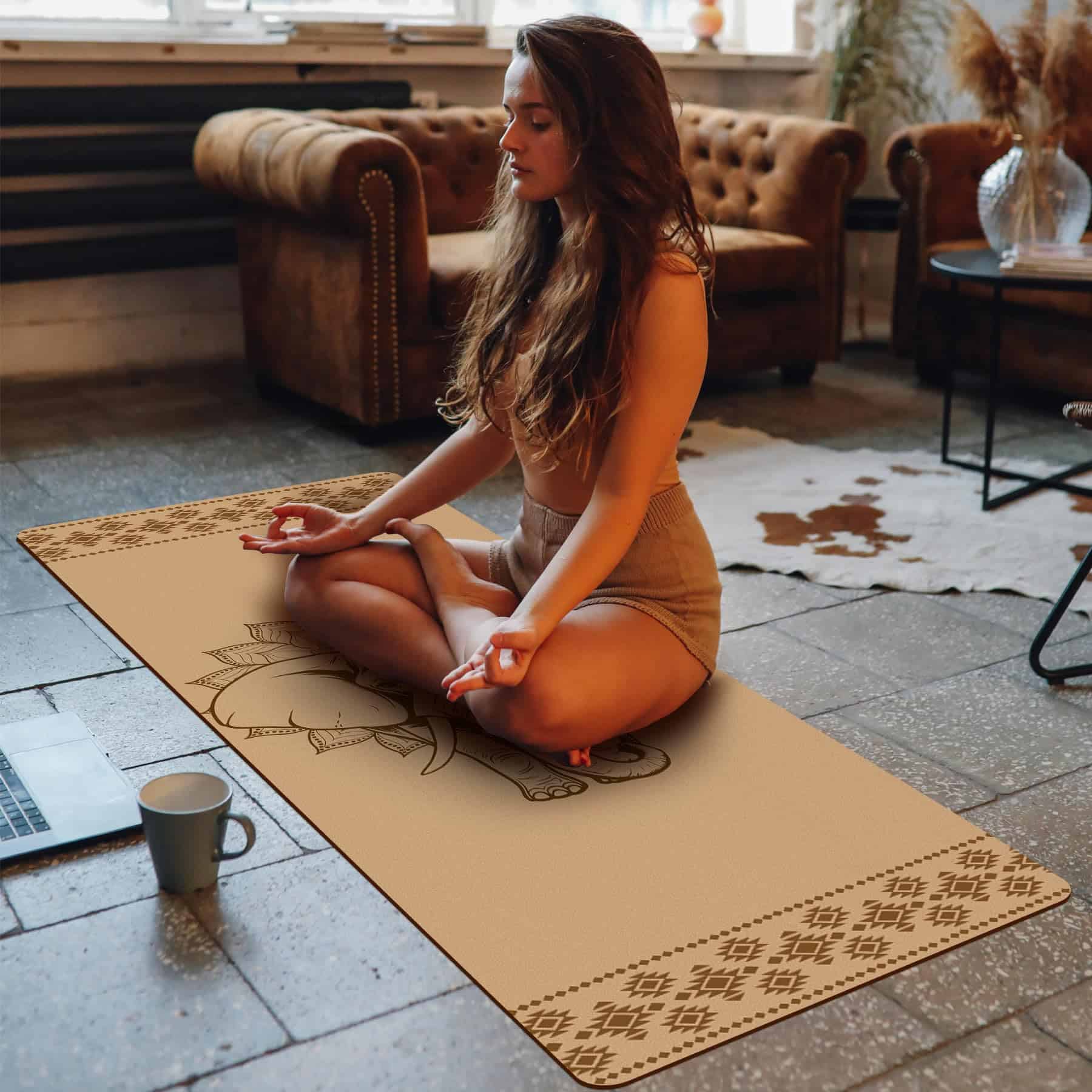 Tapete de Yoga de Corcho Premium IKULE Antideslizante - Imagen 7