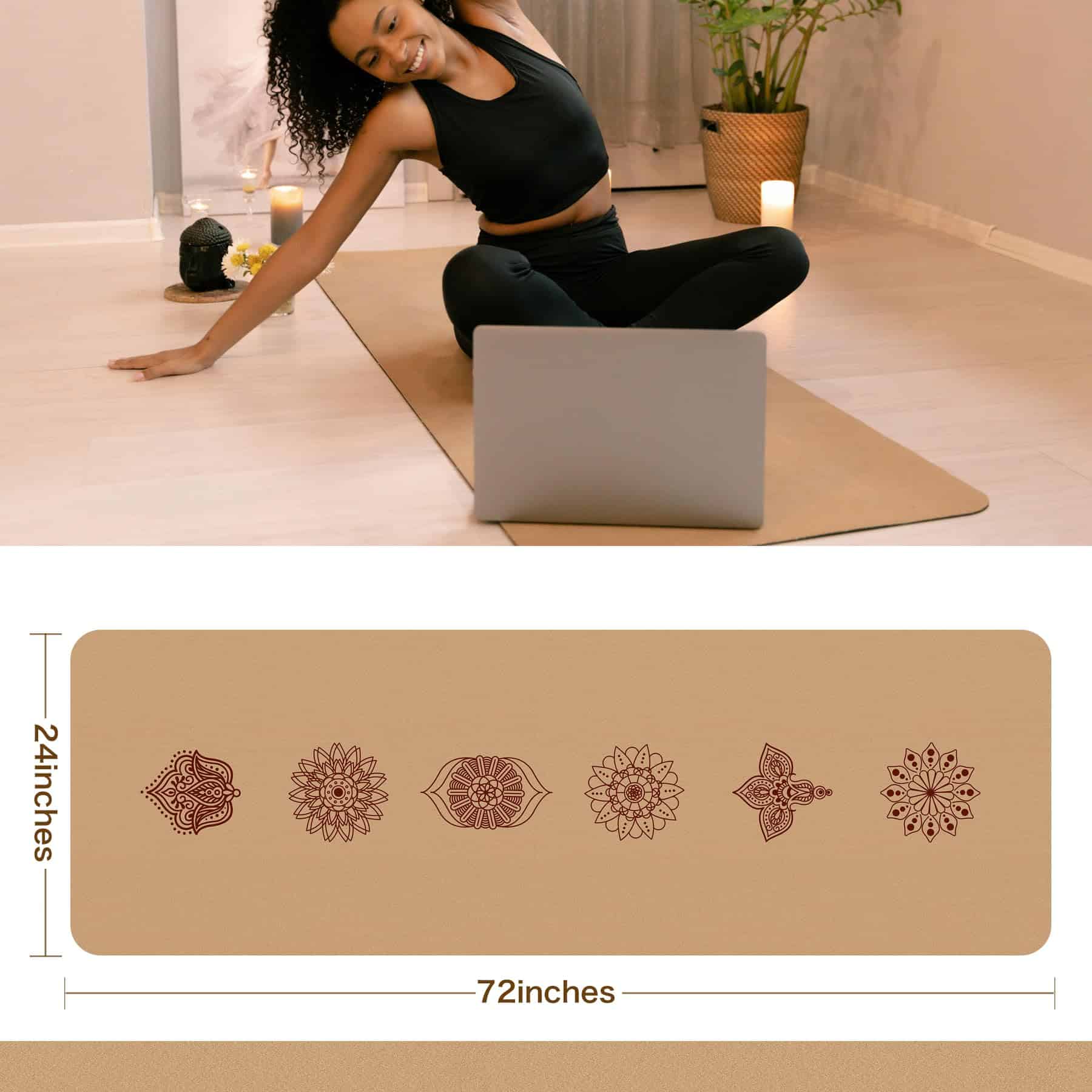 Tapete de Yoga de Corcho IKULE Premium Antideslizante - Imagen 4