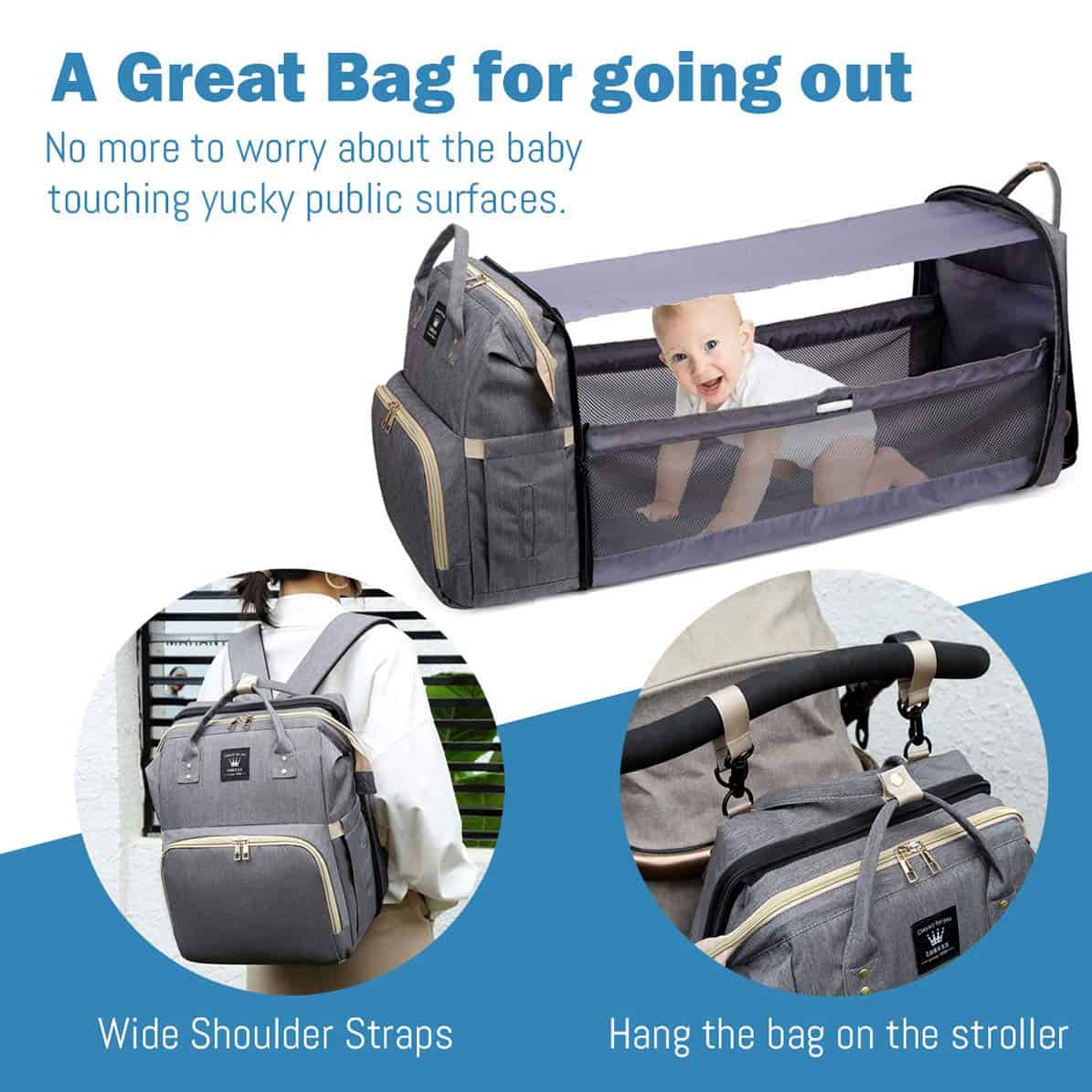 Bolsa de pañales SALIFA con estación de cambio, bolsas de - Imagen 5