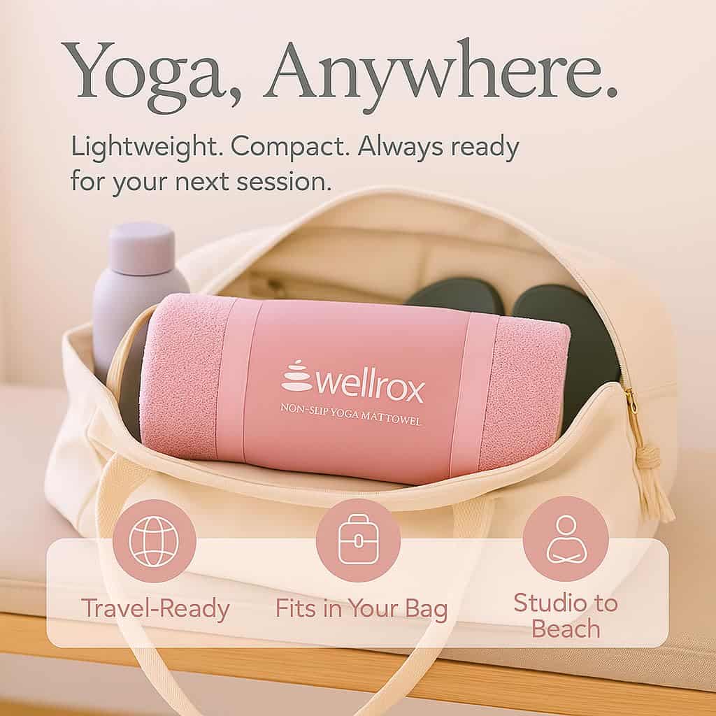 Toalla de Yoga Antideslizante Wellrox - -Rosa - Imagen 7