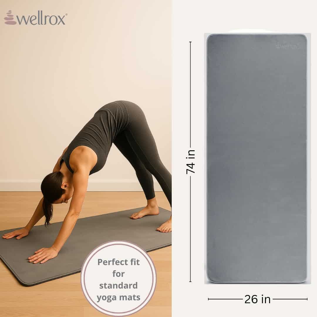 Toalla de Yoga Antideslizante Wellrox - Ultra Absorbente, - Imagen 6
